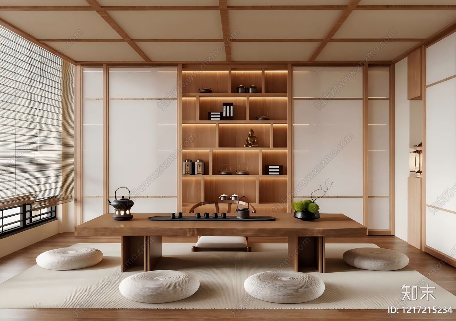 日式禅意茶室SU模型草图