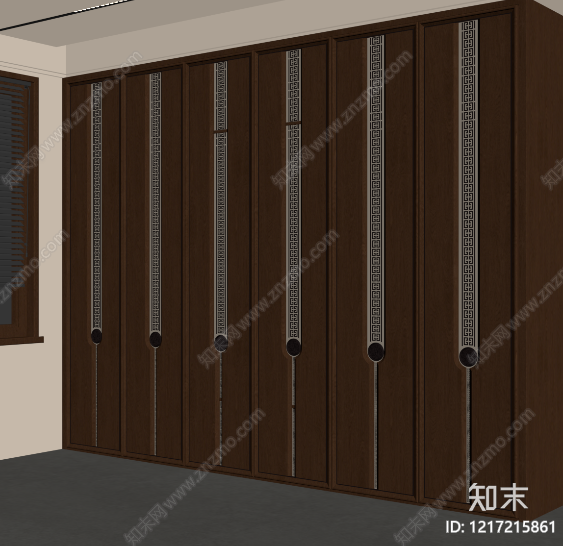 新中式衣柜SU模型下载【ID:1217215861】