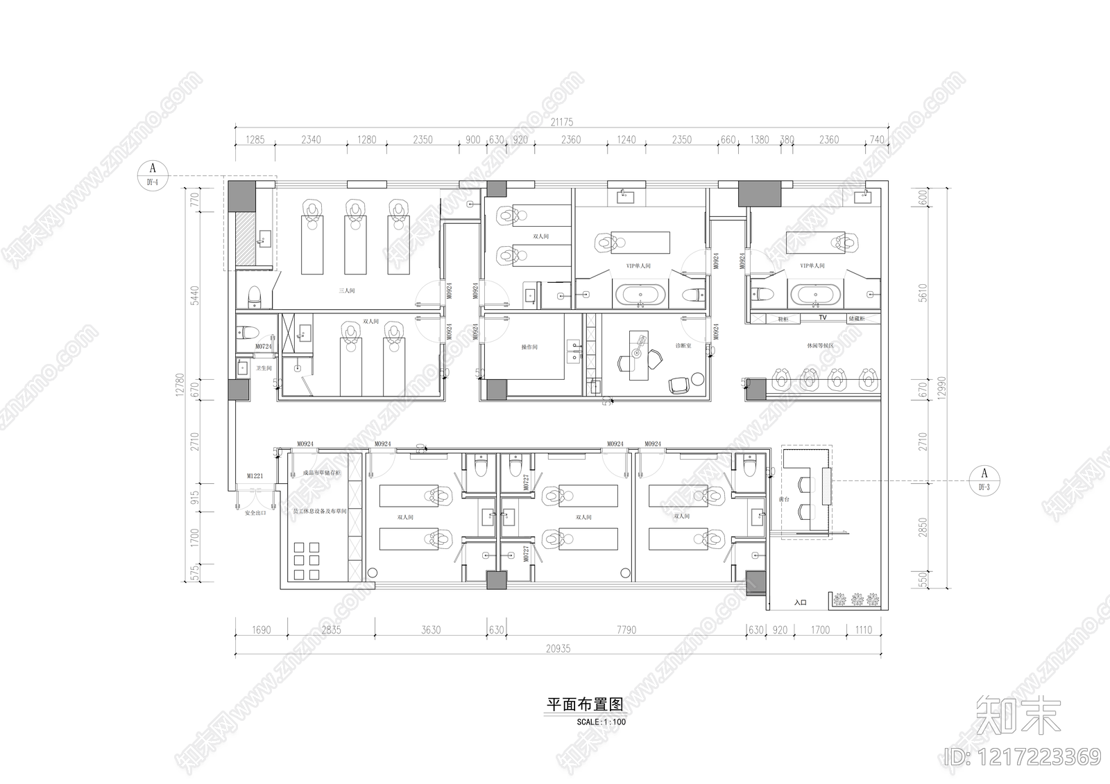 美容院cad施工图下载【ID:1217223369】
