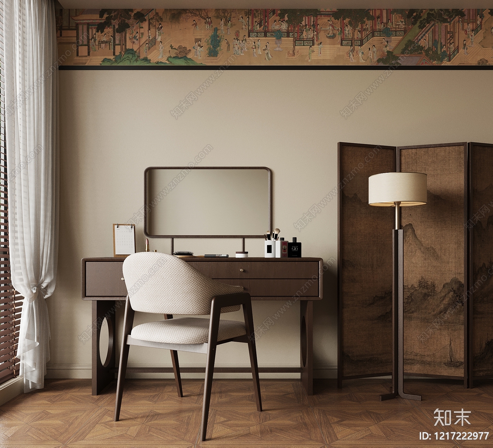 新中式梳妆台3D模型下载【ID:1217222977】