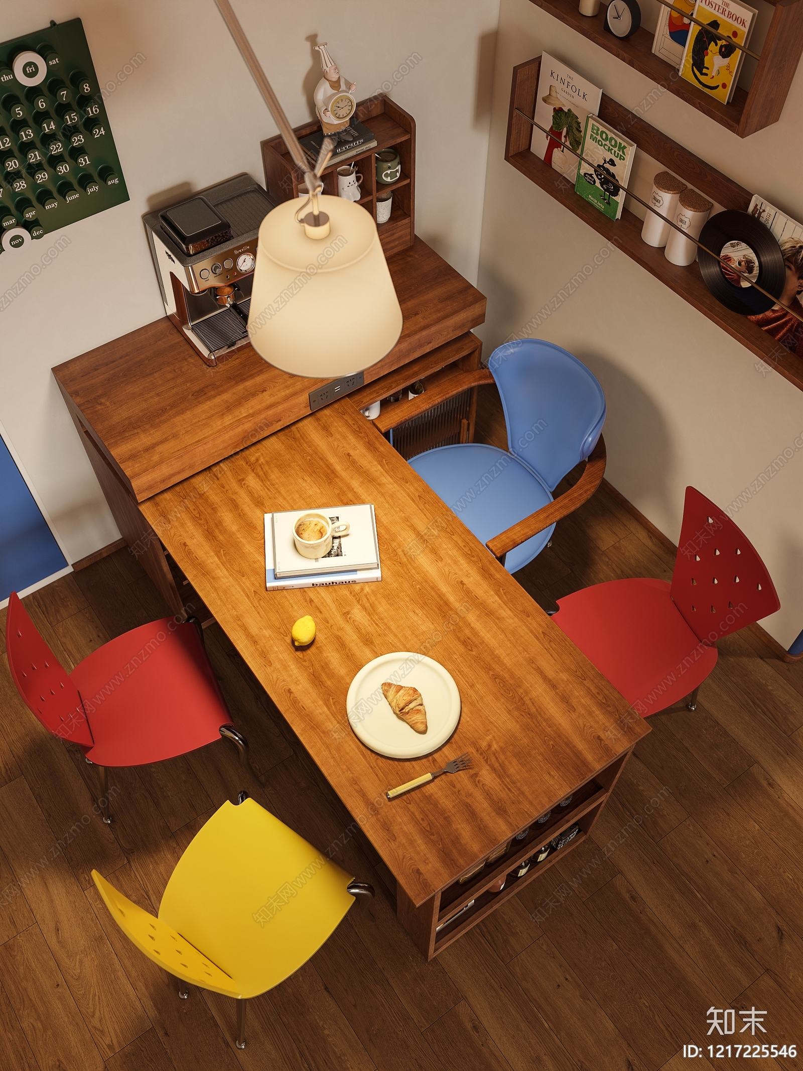 复古家居餐厅3D模型下载【ID:1217225546】