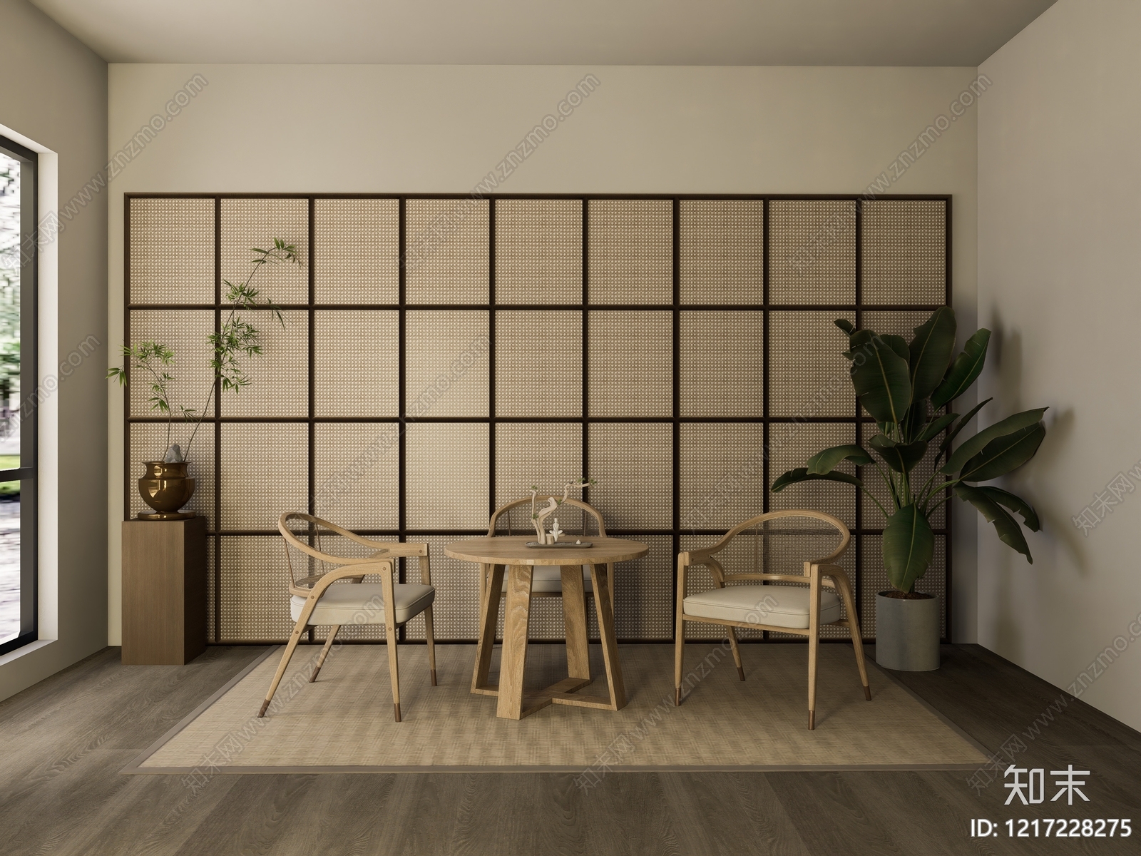 新中式茶室SU模型下载【ID:1217228275】