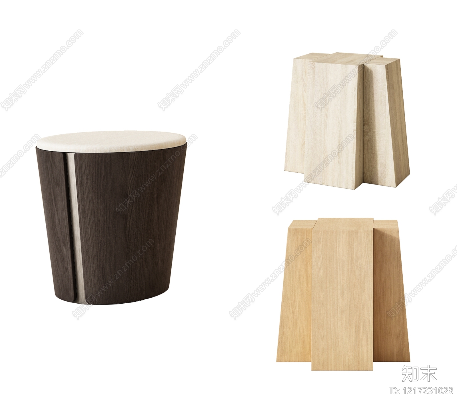 原木风边几3D模型下载【ID:1217231023】