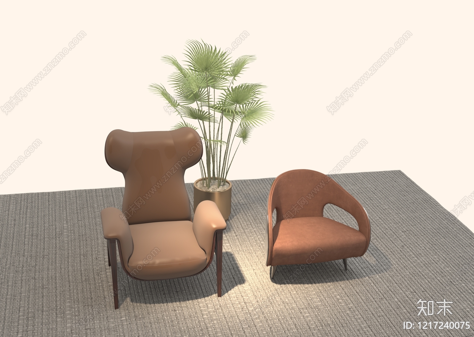 现代简约休闲椅3D模型下载【ID:1217240075】