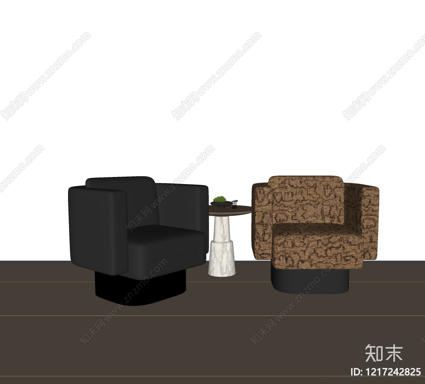 现代简约单人沙发SU模型下载【ID:1217242825】