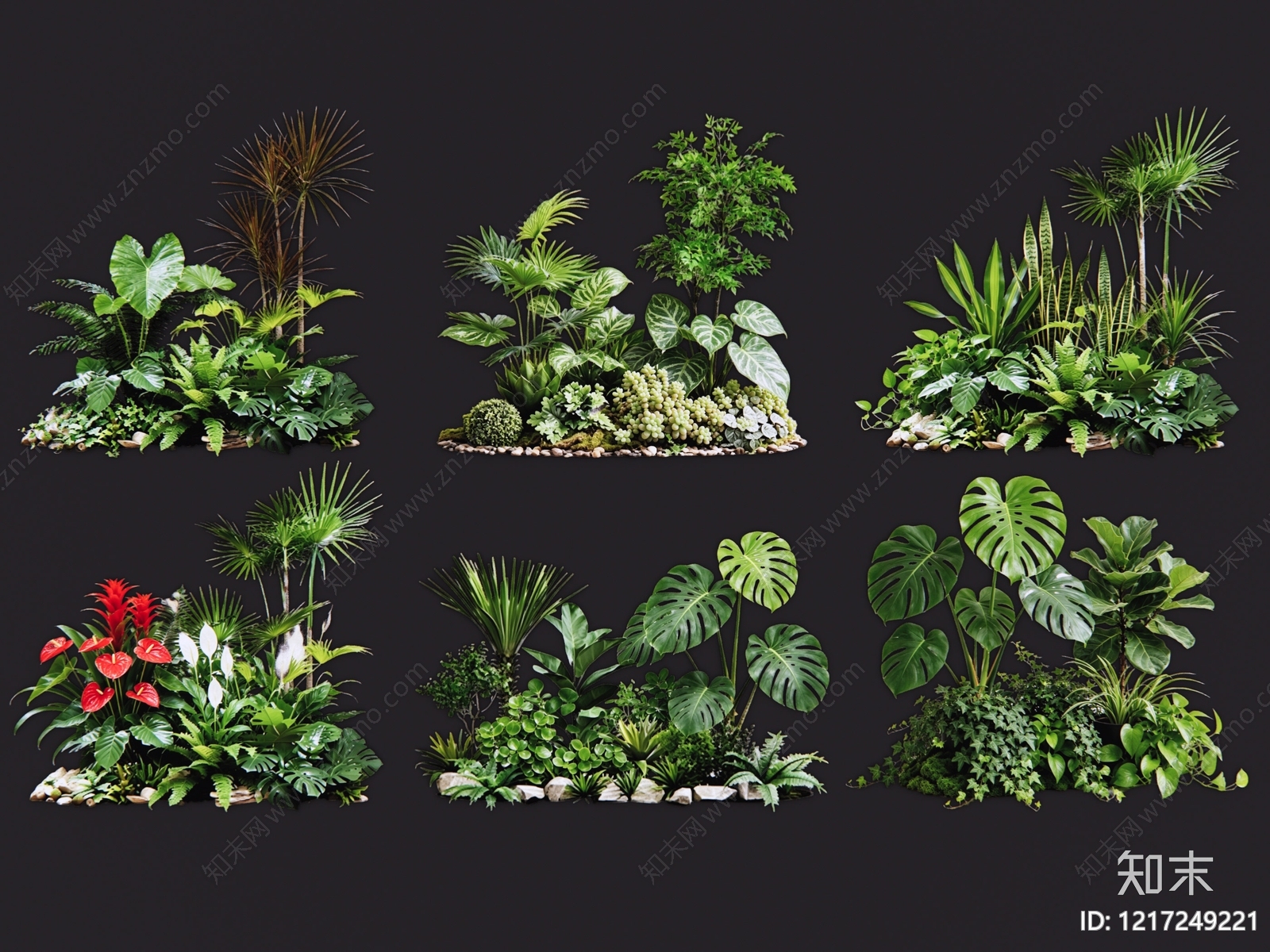 热带植物景观花境SU模型草图