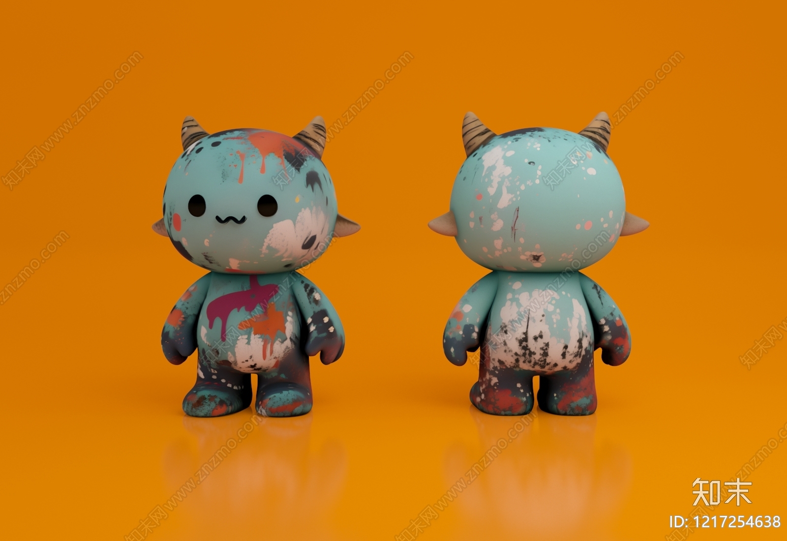 潮流玩具风格雕塑摆件3D模型下载【ID:1217254638】