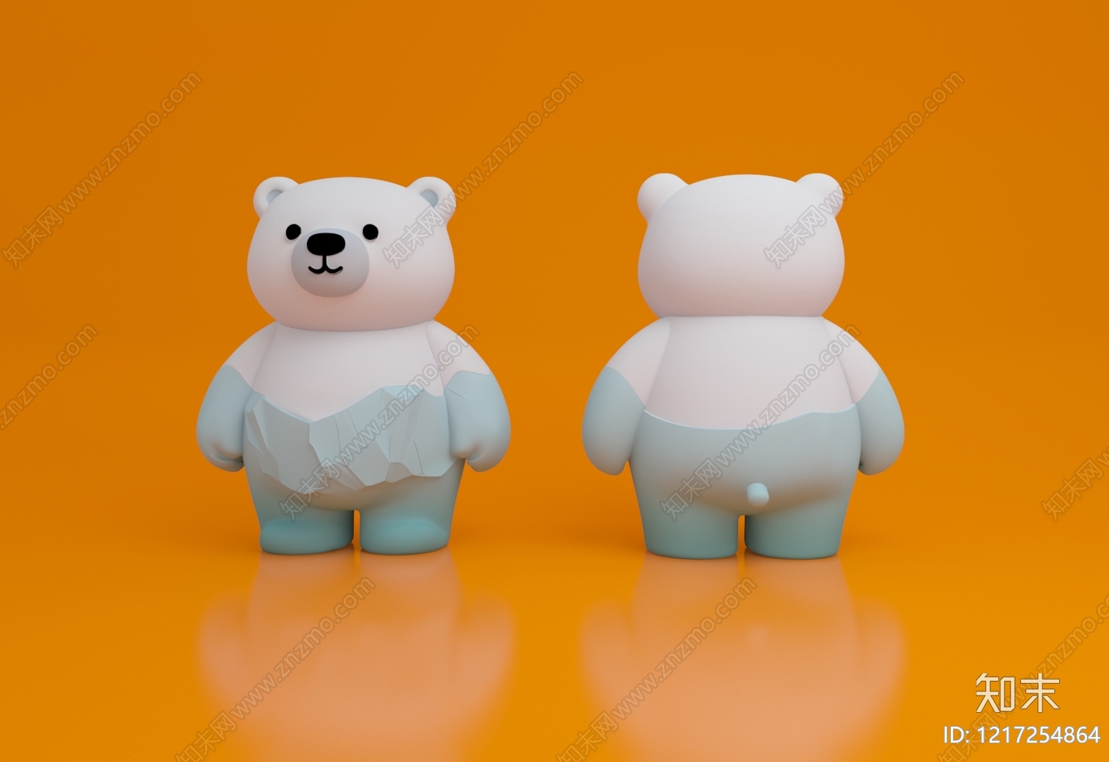 卡通简约风雕塑摆件3D模型下载【ID:1217254864】