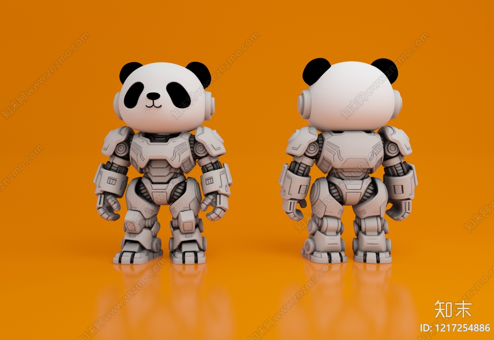机甲风虚拟人物3D模型渲染效果图