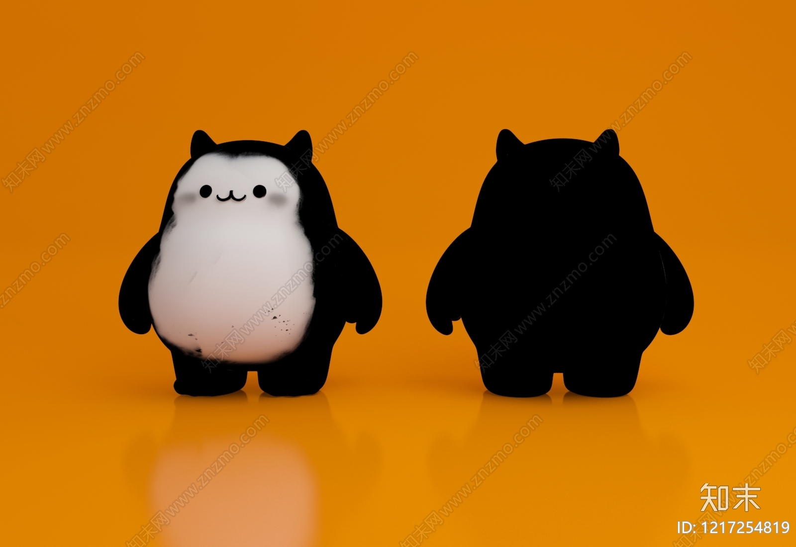 软萌卡通雕塑摆件3D模型下载【ID:1217254819】