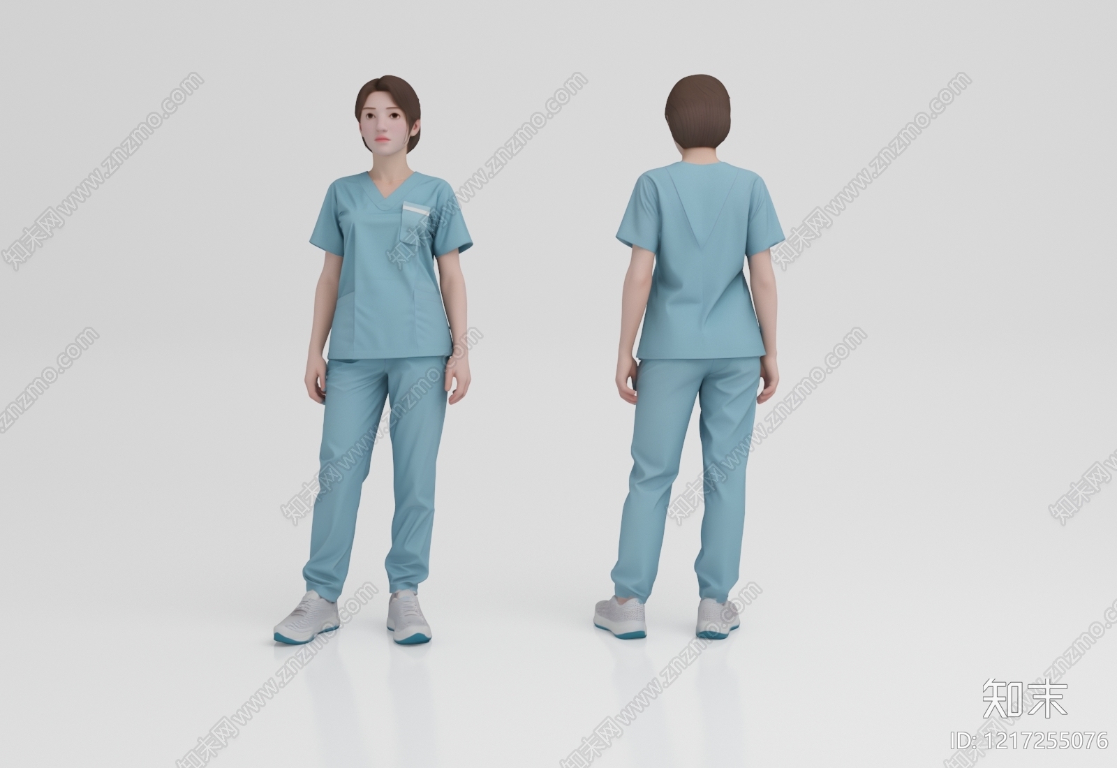 现代简约虚拟人物3D模型下载【ID:1217255076】