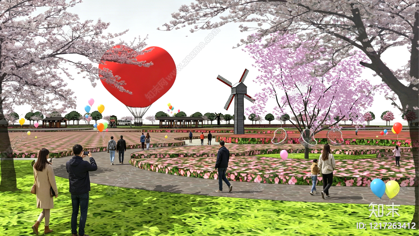 主题花海景观文旅项目景观SU模型下载【ID:1217263412】
