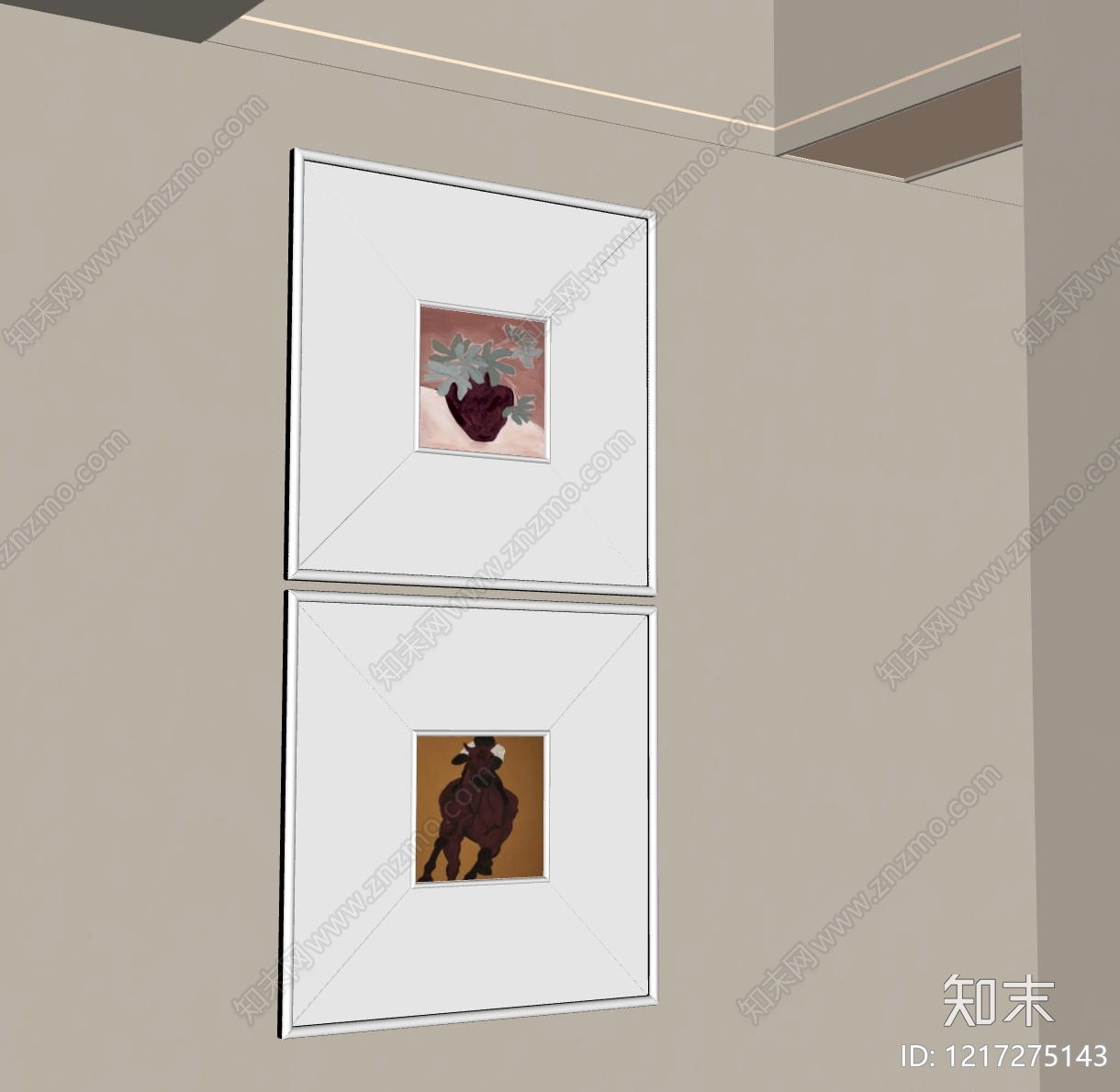 侘寂风挂画组合SU模型下载【ID:1217275143】