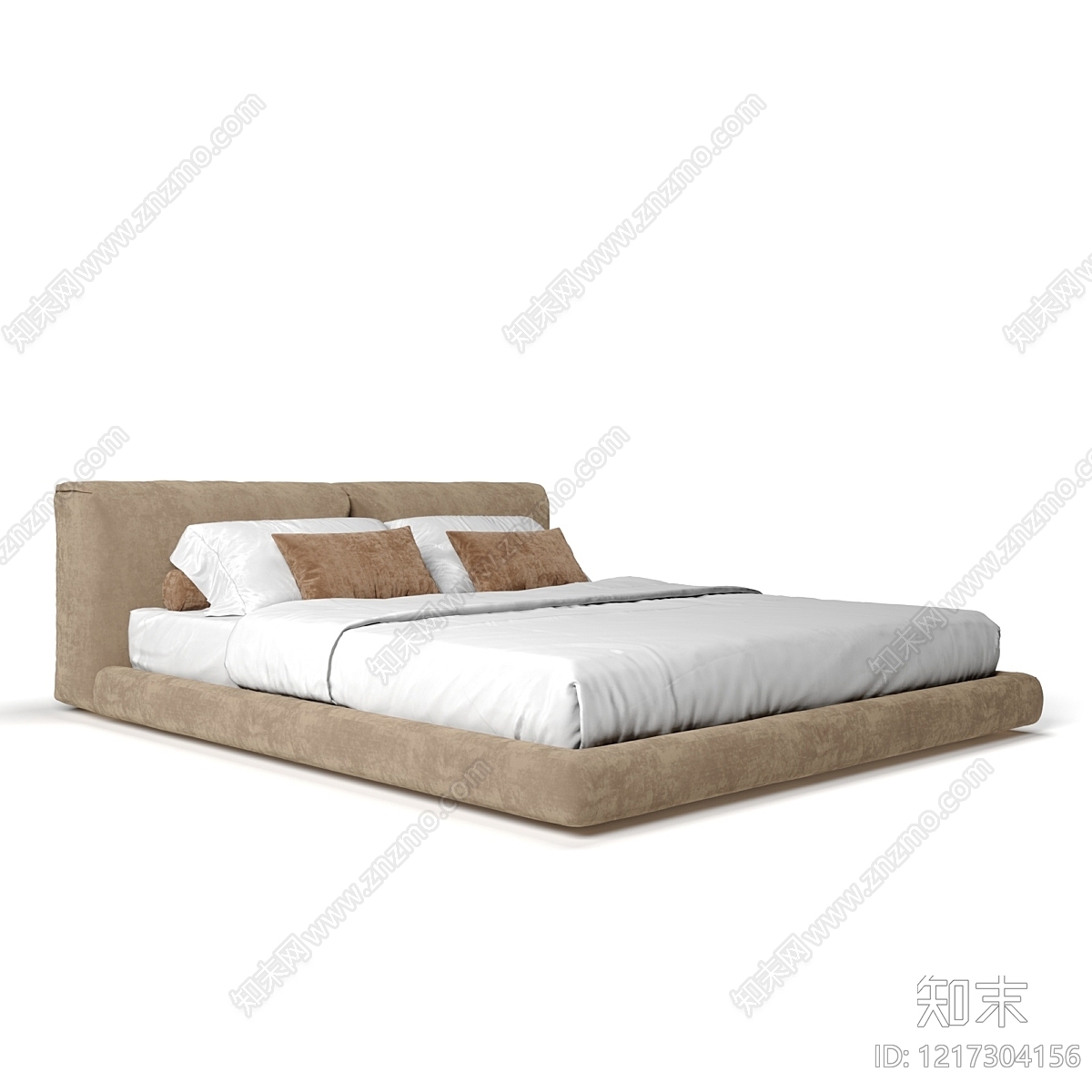 现代简约双人床3D模型下载【ID:1217304156】