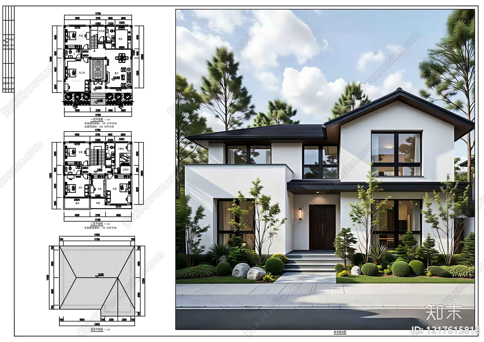 别墅建筑cad施工图下载【ID:1217615818】