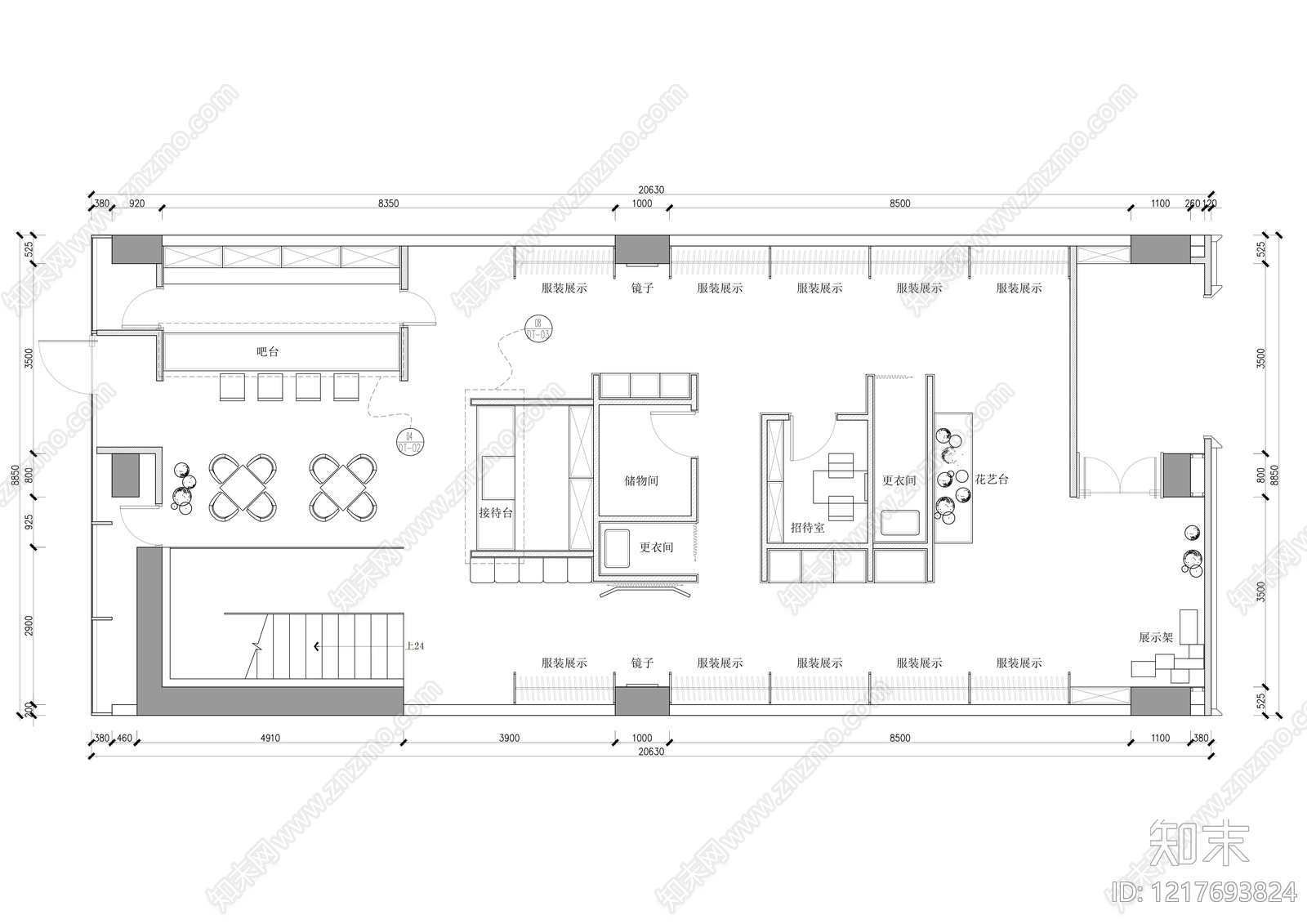 服装店cad施工图下载【ID:1217693824】