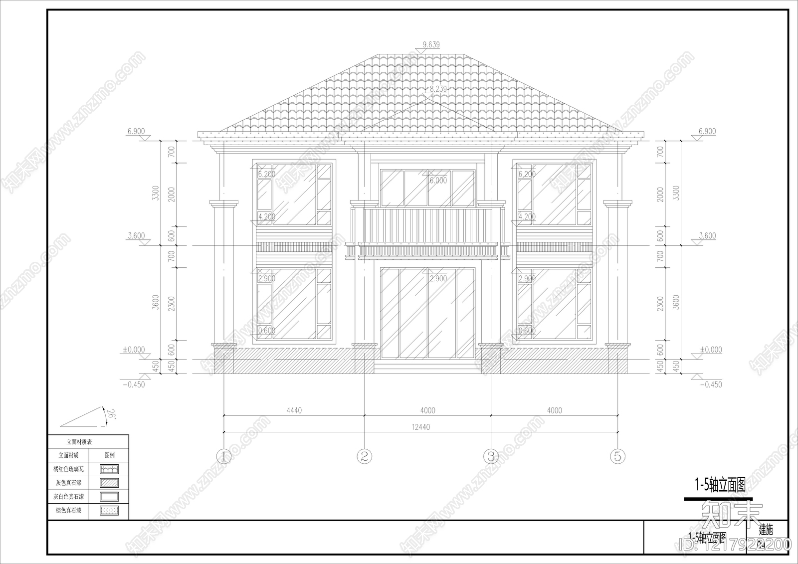 别墅建筑cad施工图下载【ID:1217922200】
