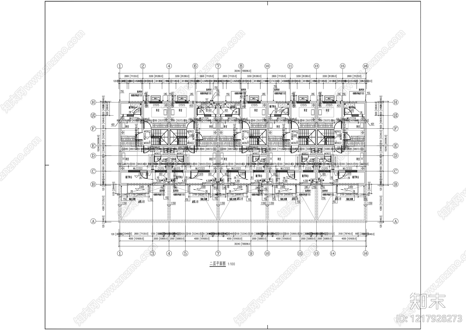 别墅建筑cad施工图下载【ID:1217928273】
