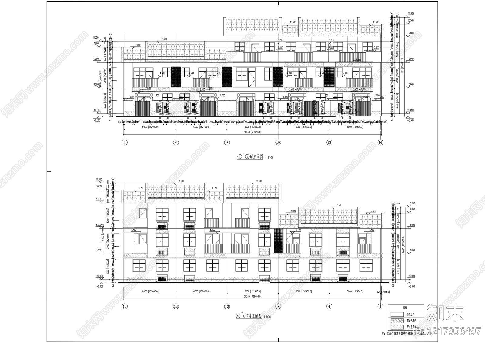 别墅建筑cad施工图下载【ID:1217956497】