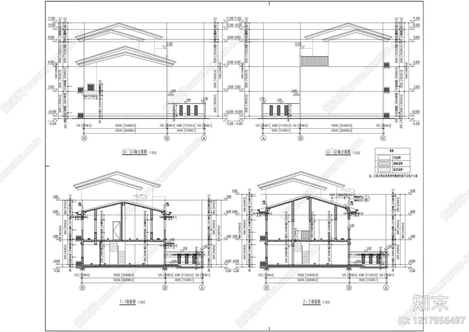别墅建筑cad施工图下载【ID:1217956497】