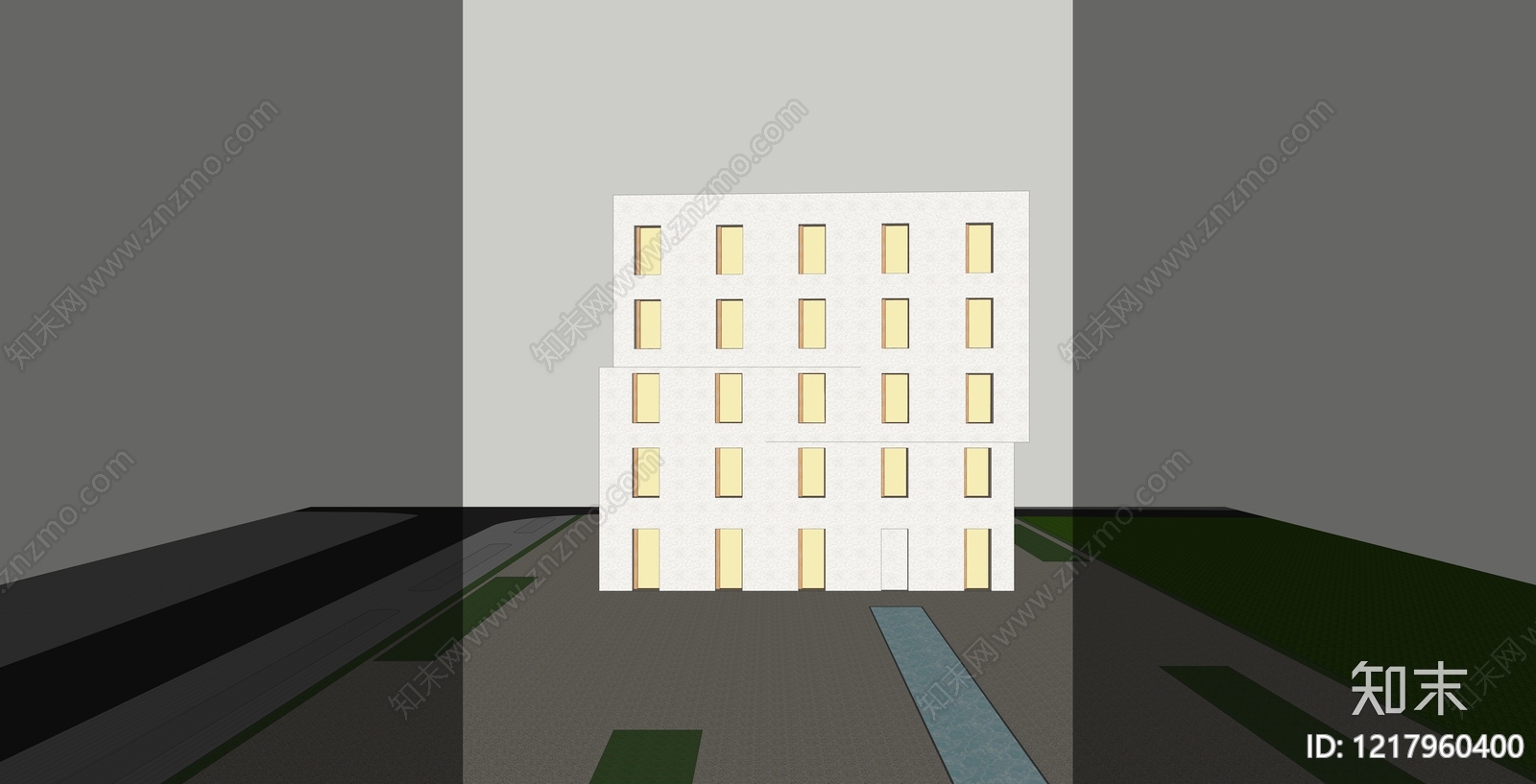 现代多层住宅SU模型下载【ID:1217960400】