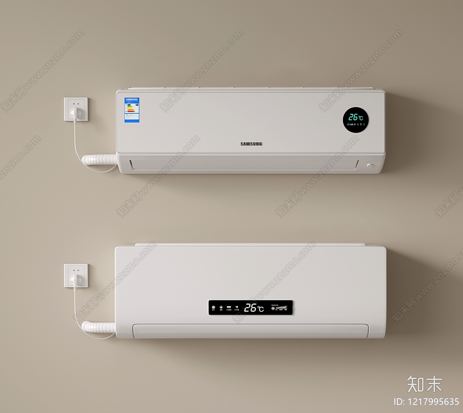 现代简约空调3D模型下载【ID:1217995635】