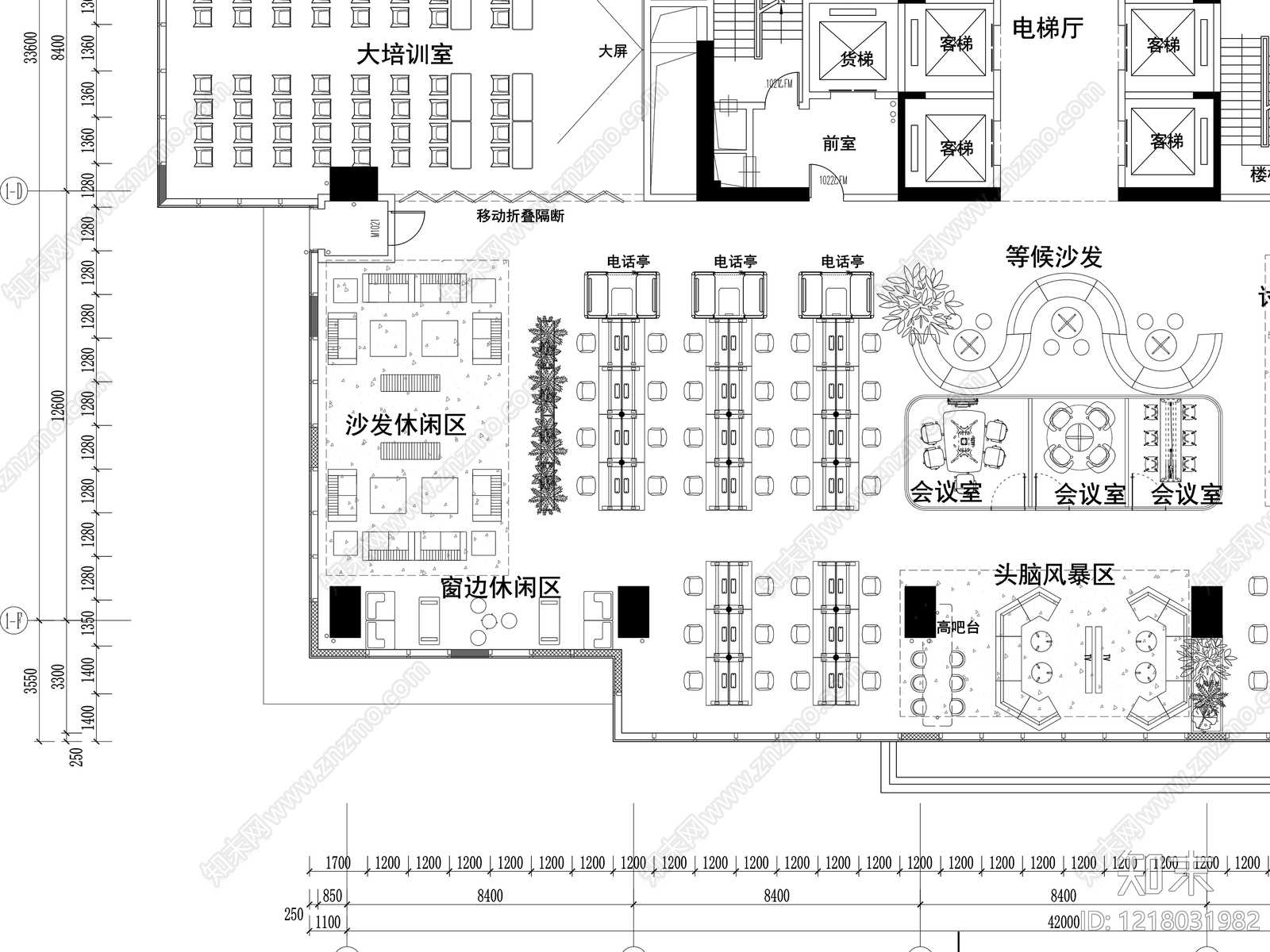 整体办公空间cad施工图下载【ID:1218031982】