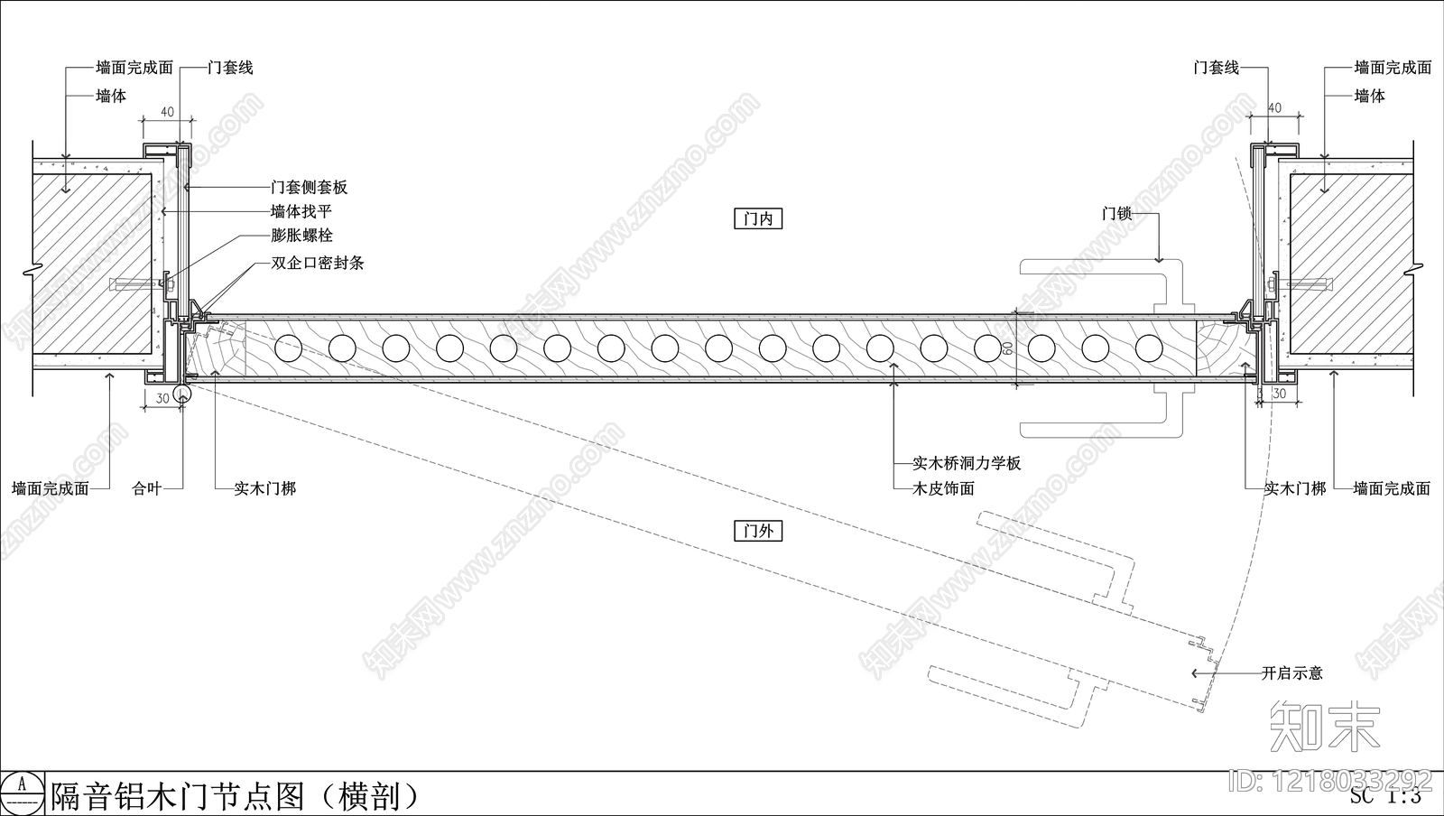 综合门节点cad施工图下载【ID:1218033292】