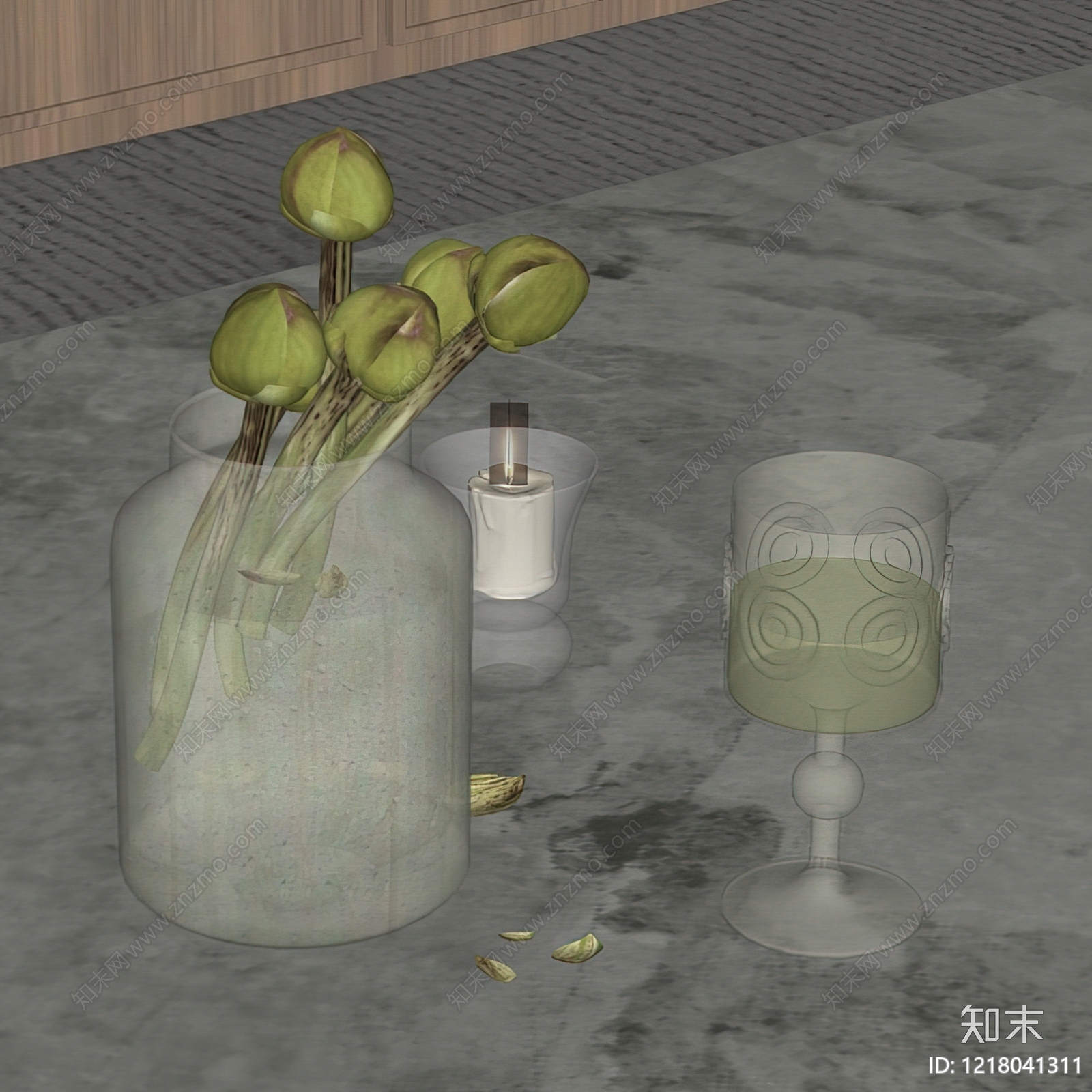 侘寂花艺SU模型下载【ID:1218041311】