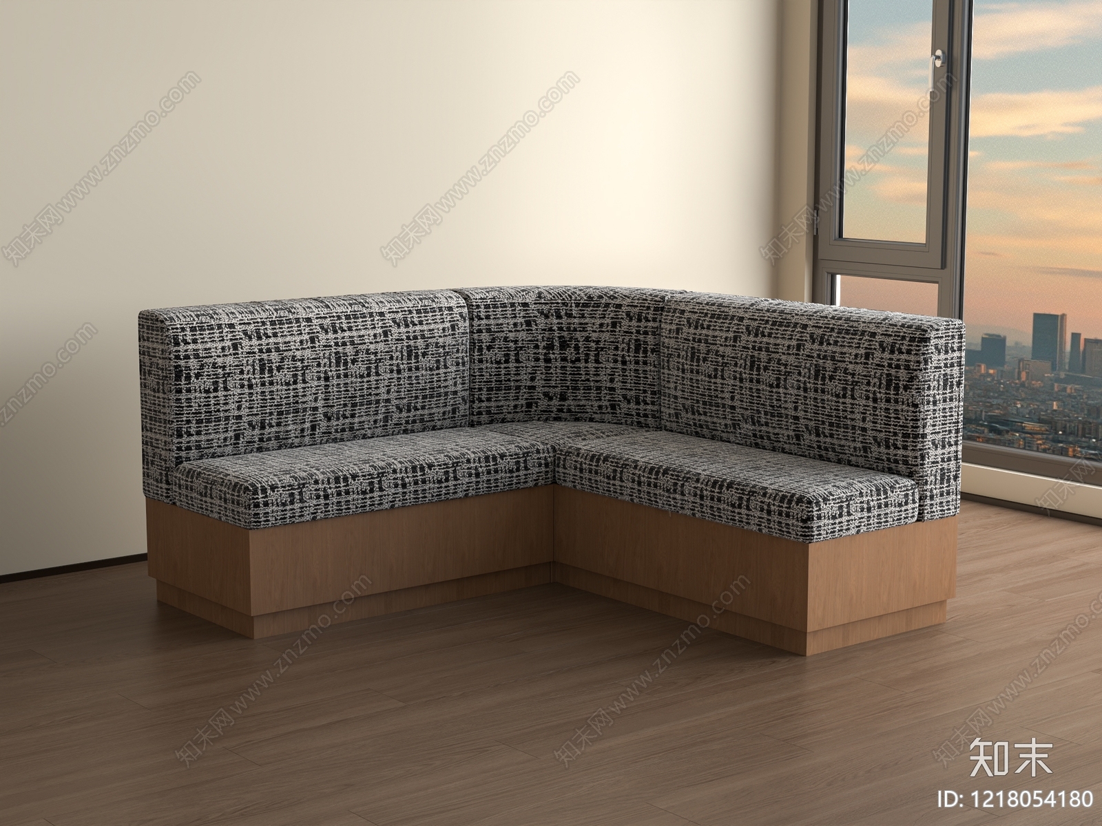 现代卡座沙发3D模型下载【ID:1218054180】