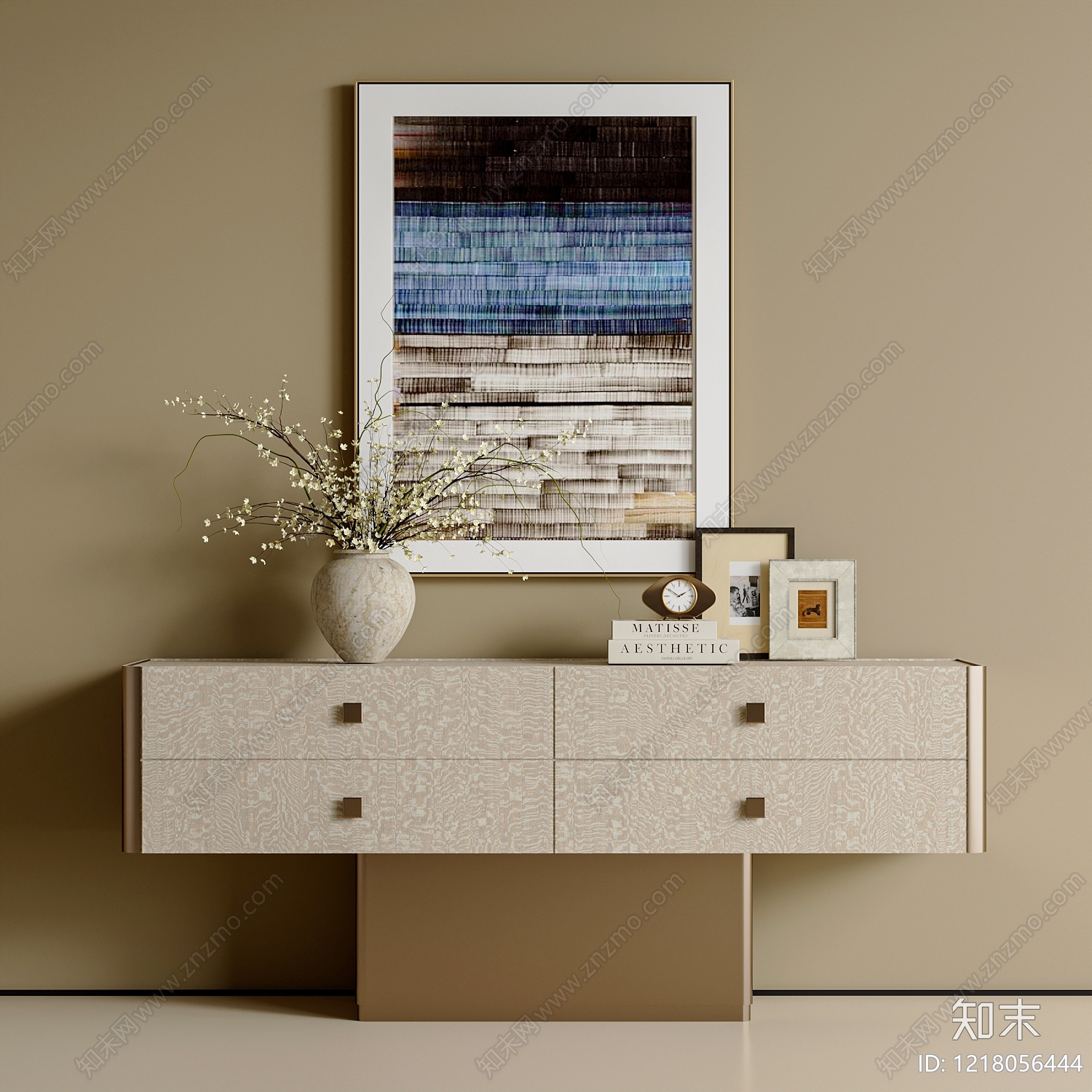 奶油风玄关柜3D模型下载【ID:1218056444】