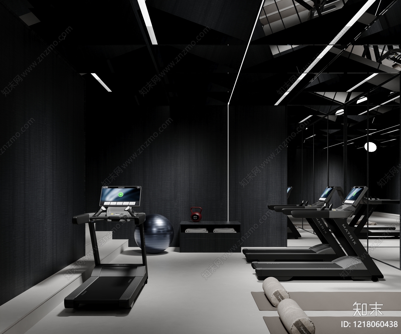 极简健身房3D模型下载【ID:1218060438】