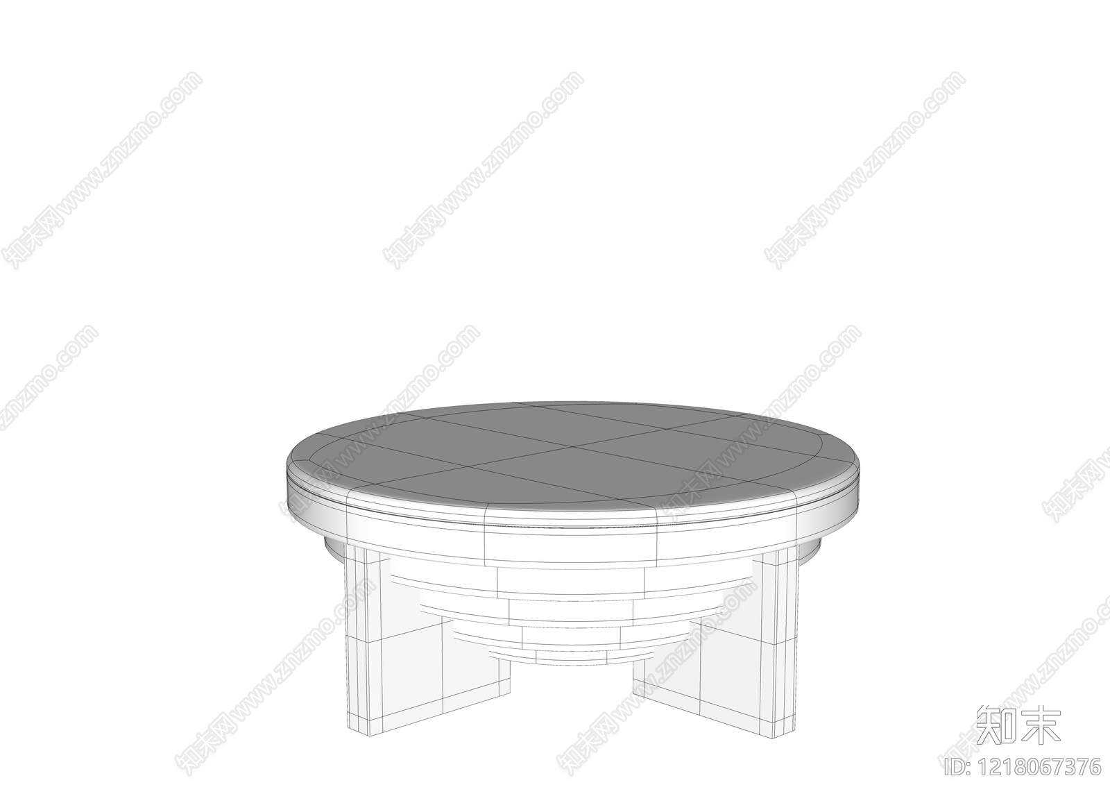 中古风茶几SU模型下载【ID:1218067376】