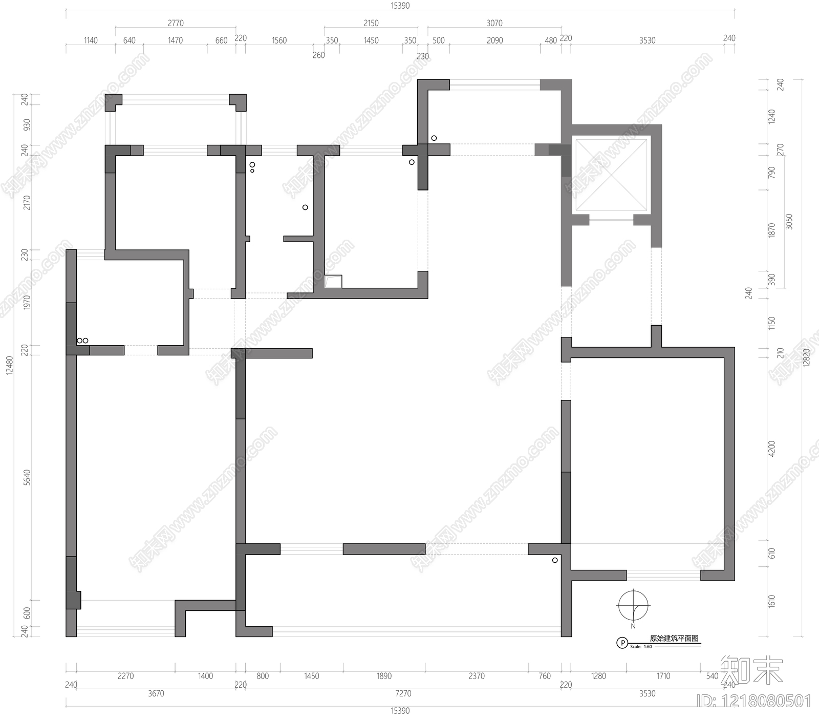 大平层cad施工图下载【ID:1218080501】