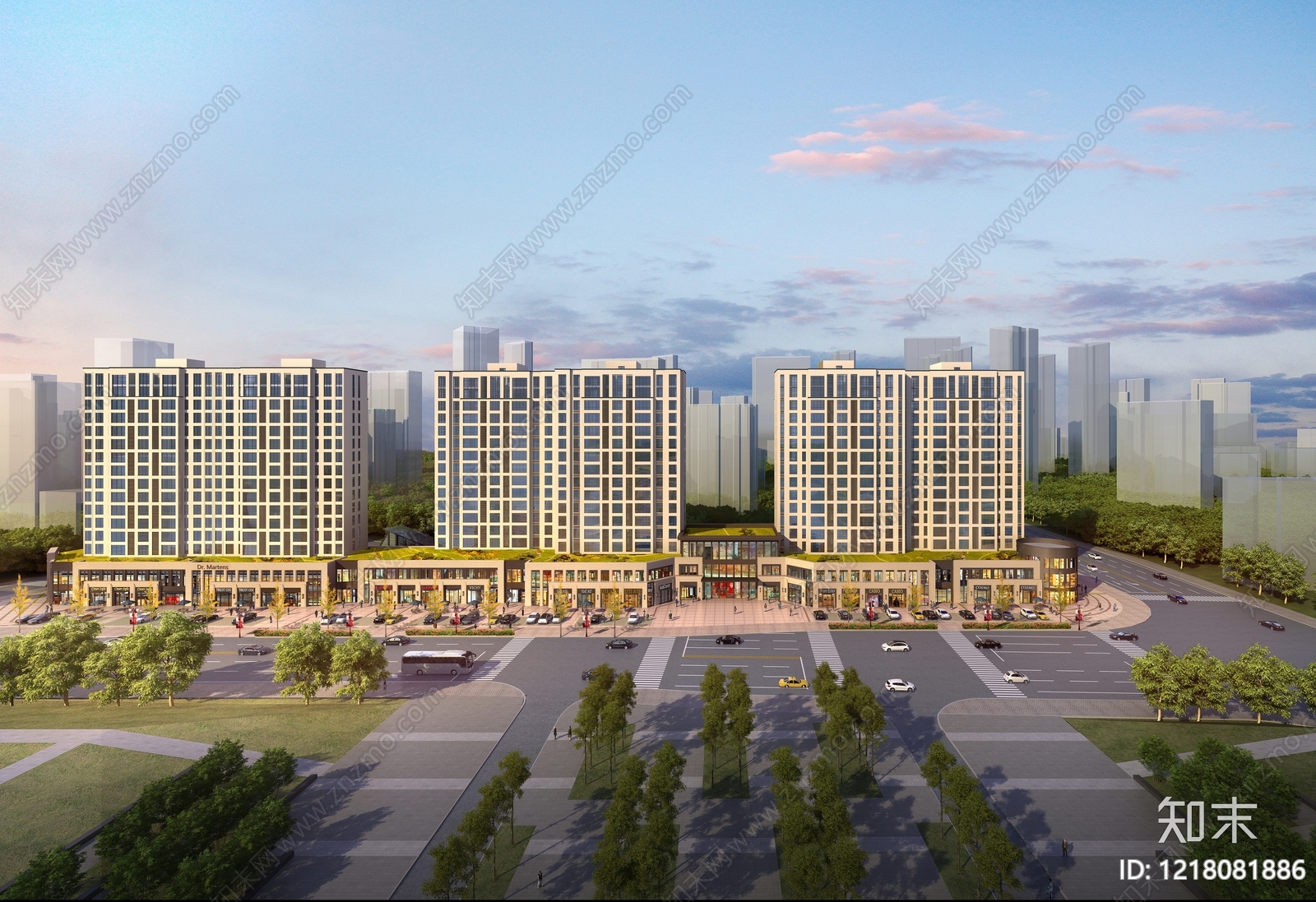 现代主义商业综合体3D模型下载【ID:1218081886】