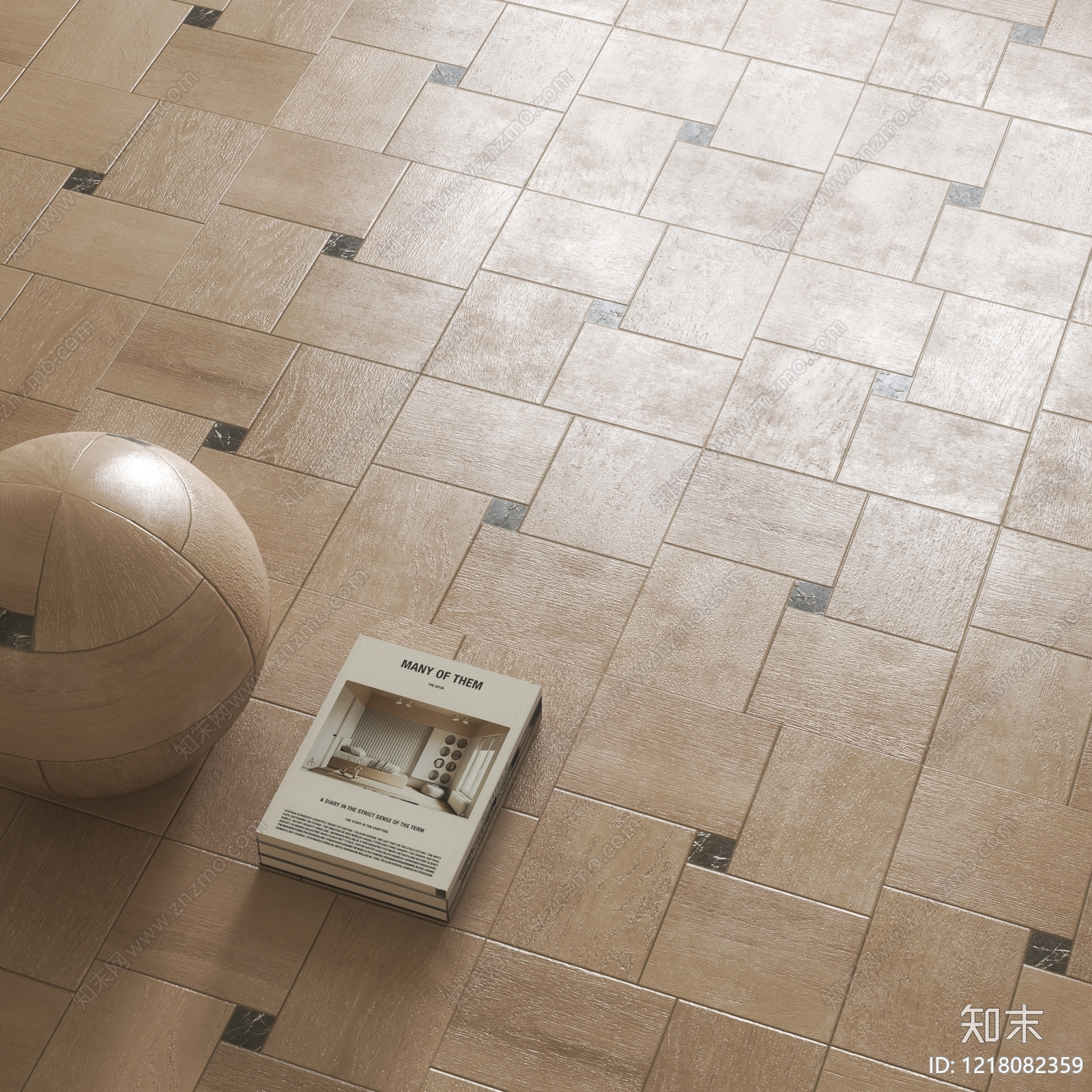 奶油风瓷砖展厅3D模型渲染效果图