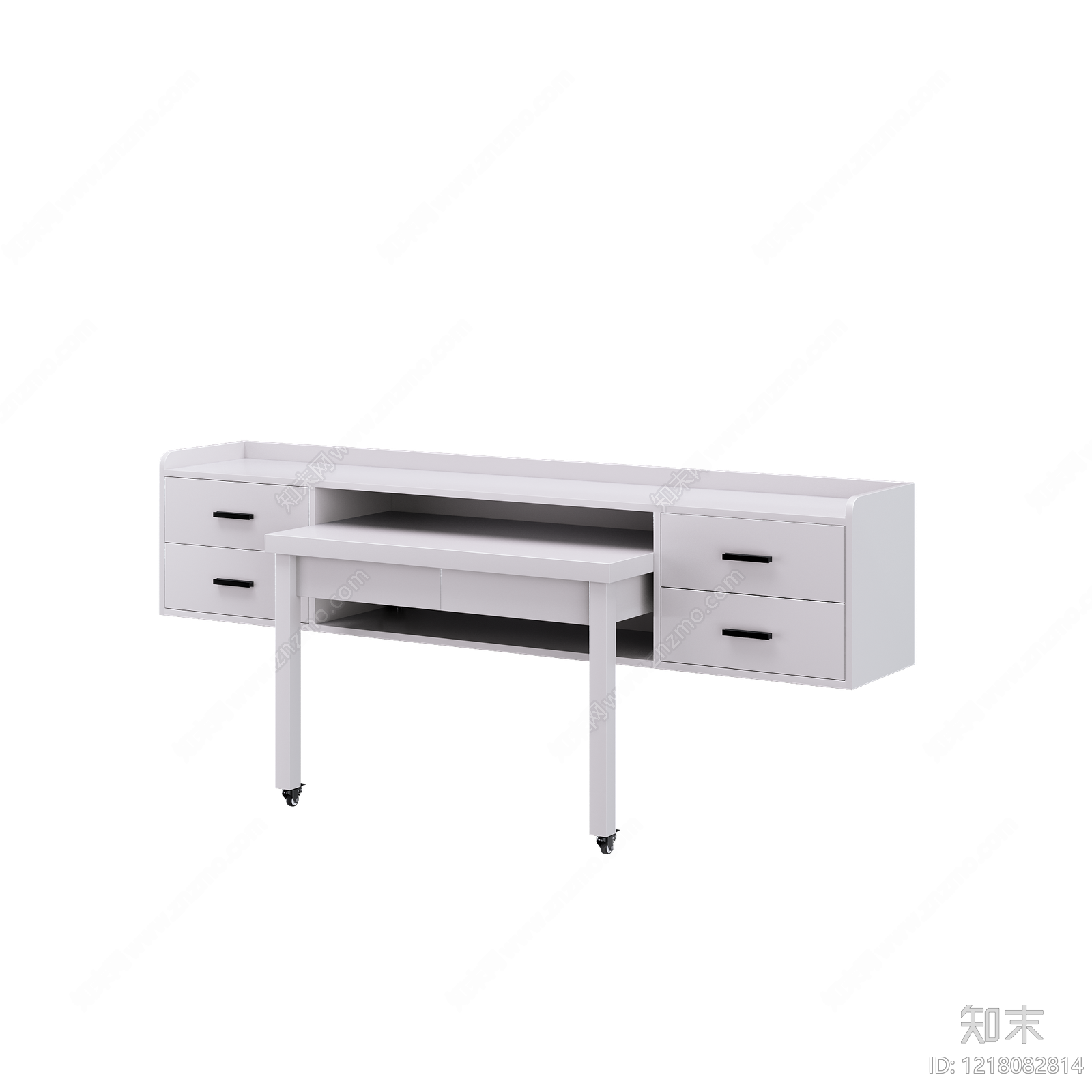 现代简约飘窗柜3D模型渲染效果图