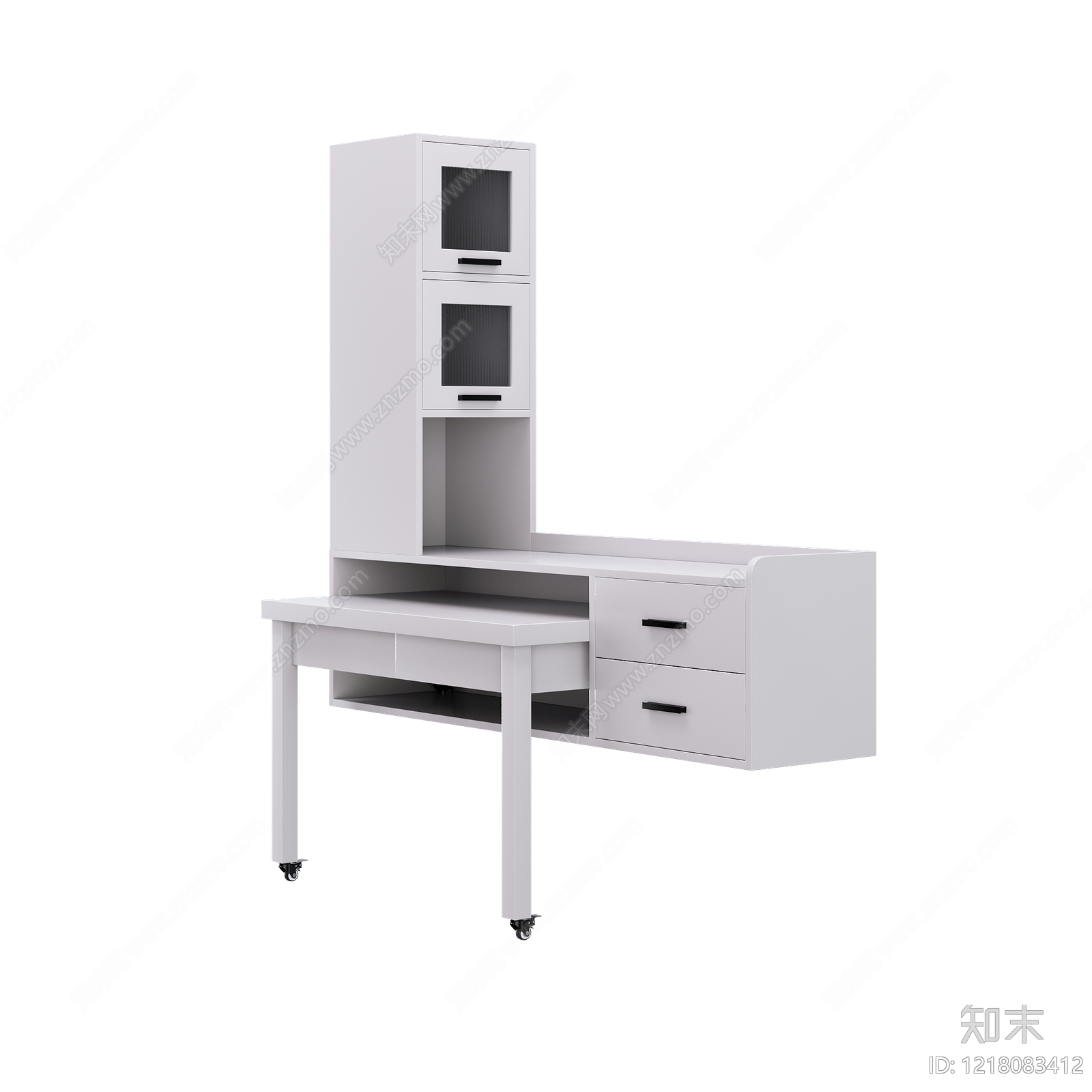 现代简约飘窗柜3D模型渲染效果图