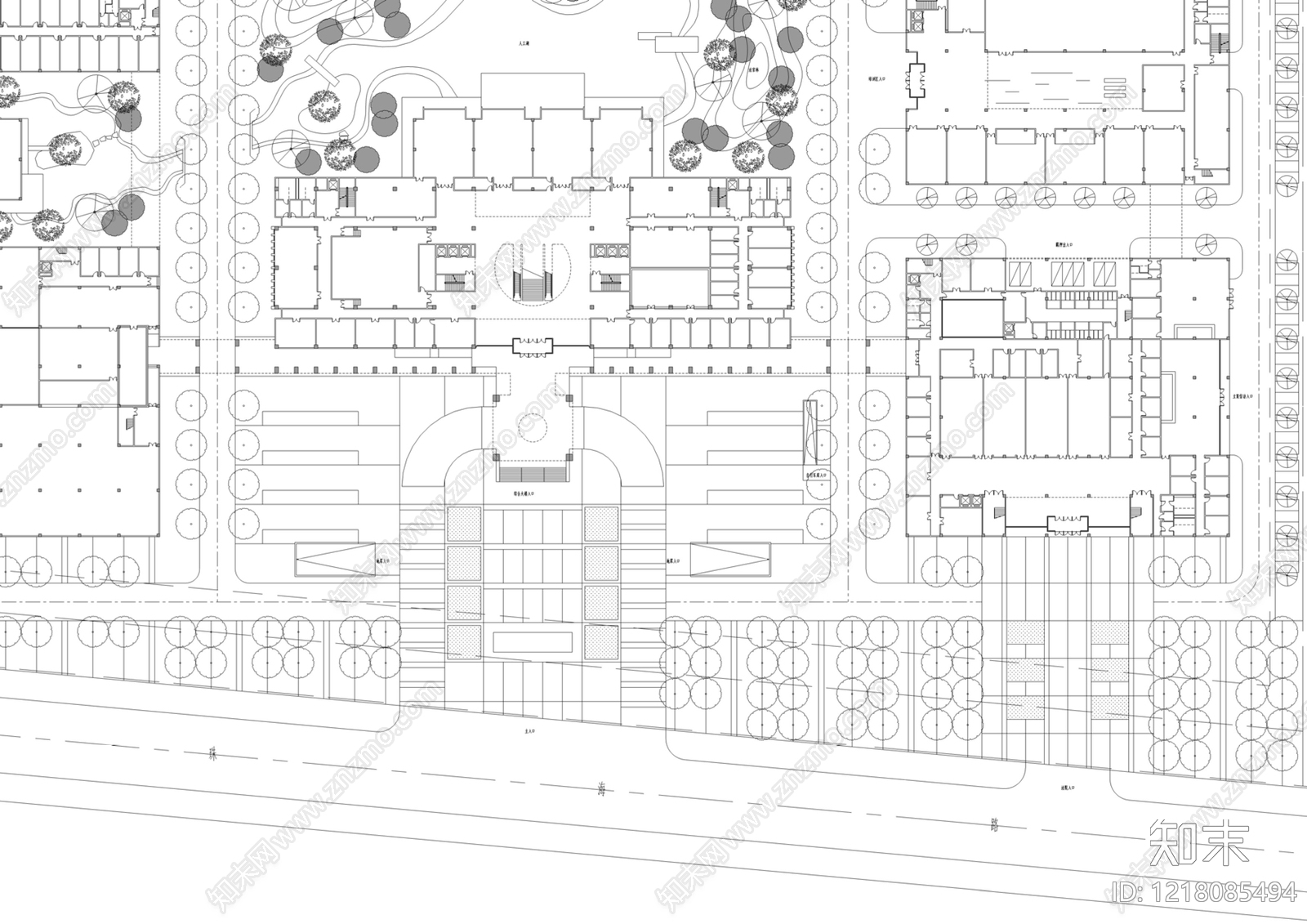 行政机构建筑cad施工图下载【ID:1218085494】