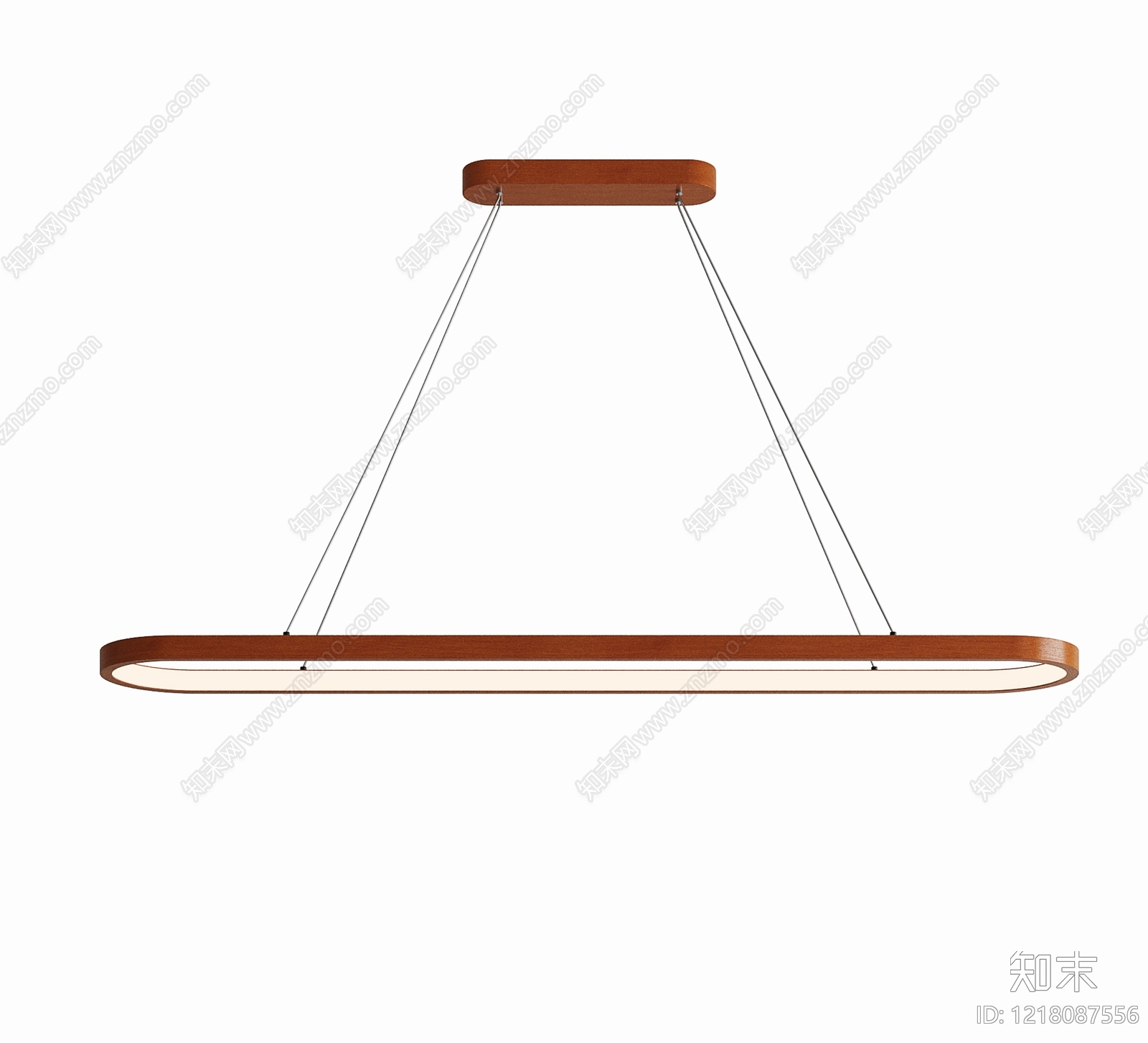 原木风长条吊灯3D模型渲染效果图