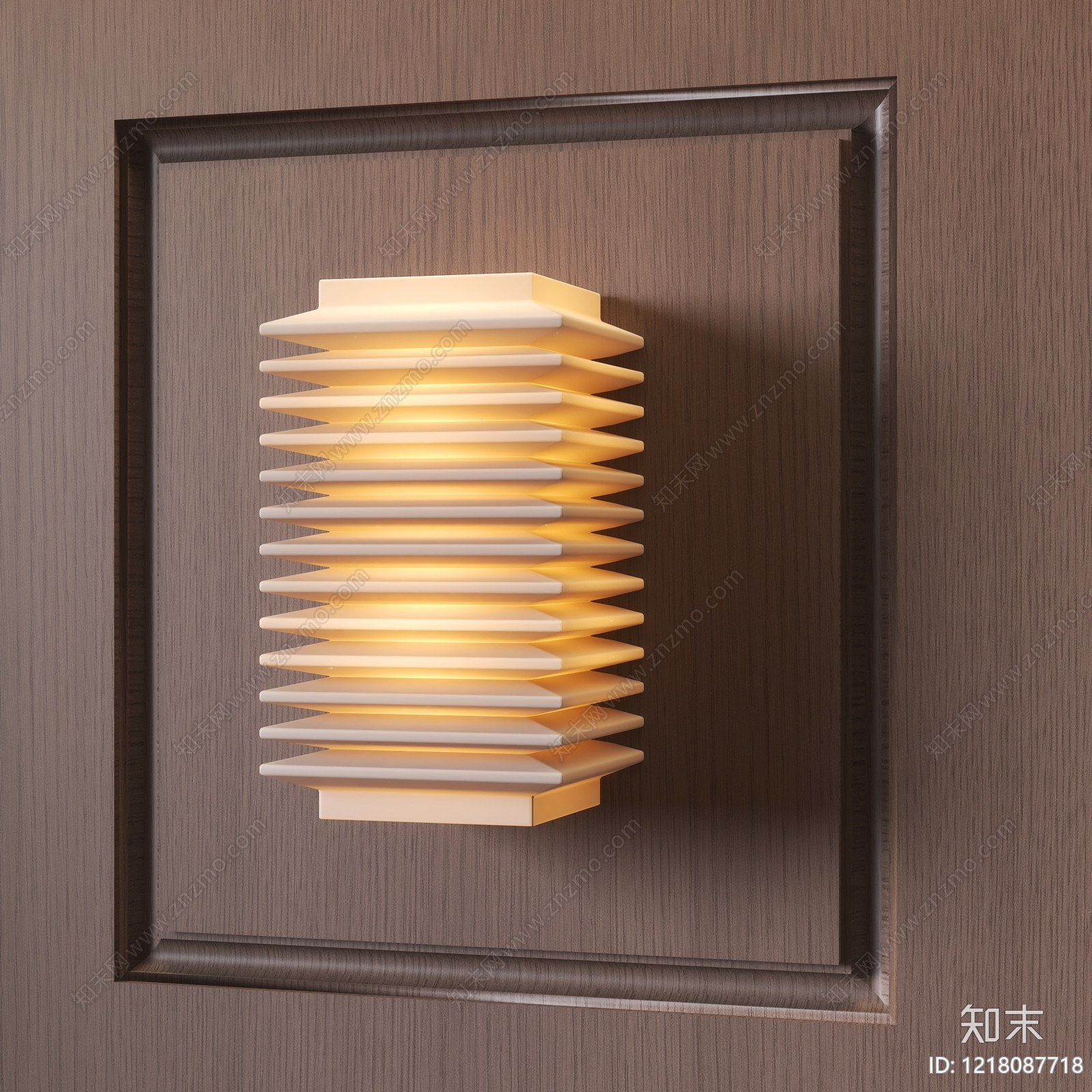 日式石膏壁灯3D模型渲染效果图