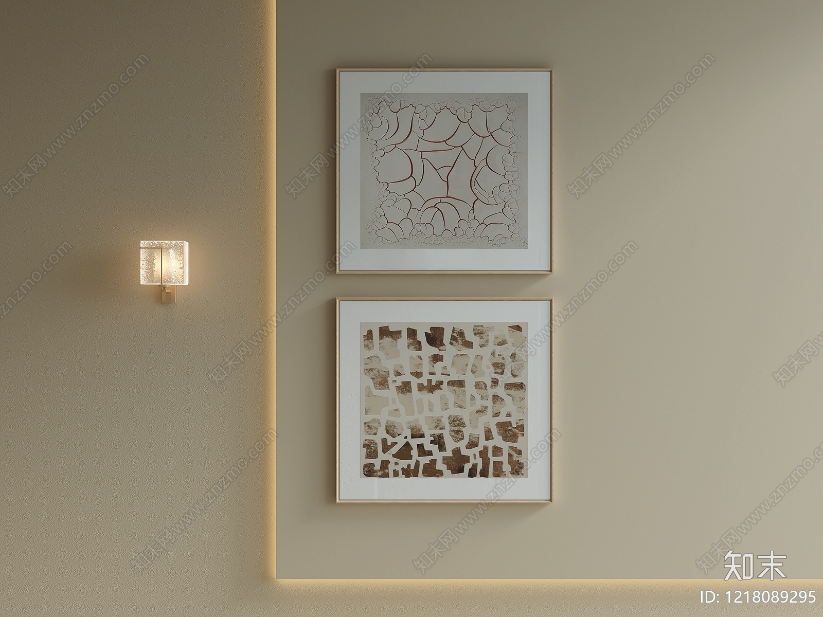 奶油风抽象画SU模型下载【ID:1218089295】