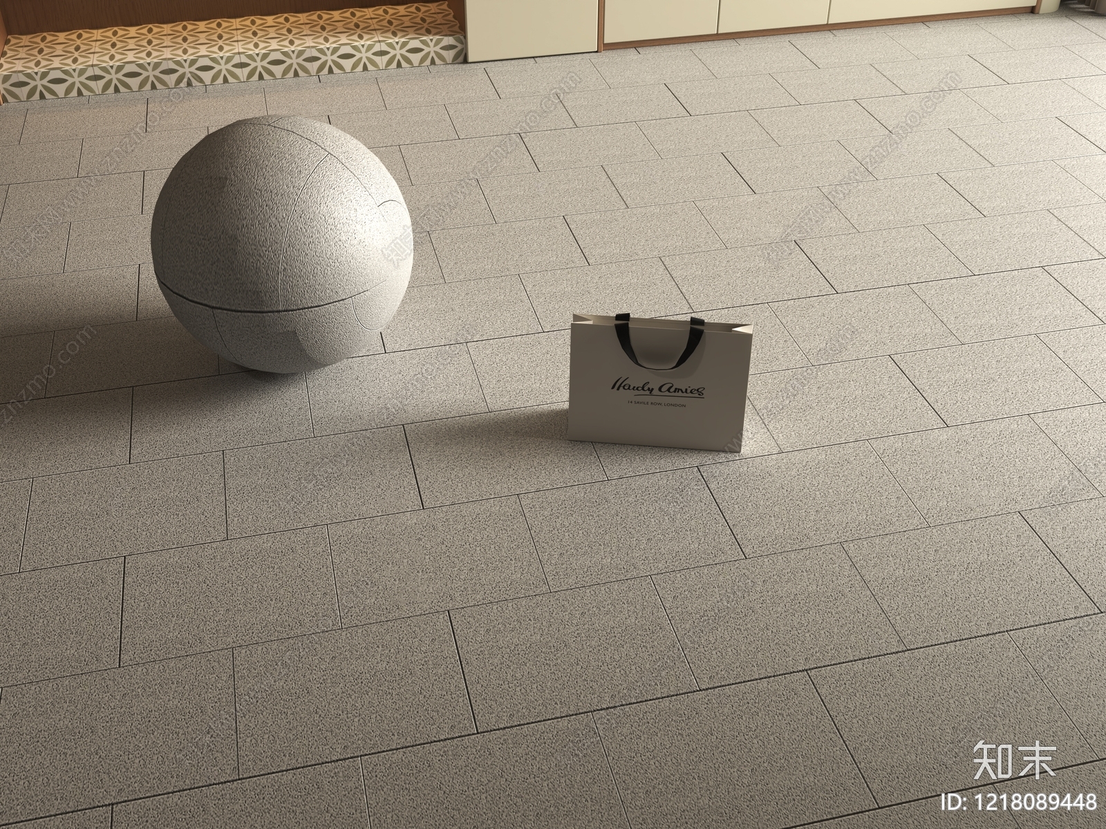 现代简约瓷砖展厅3D模型渲染效果图