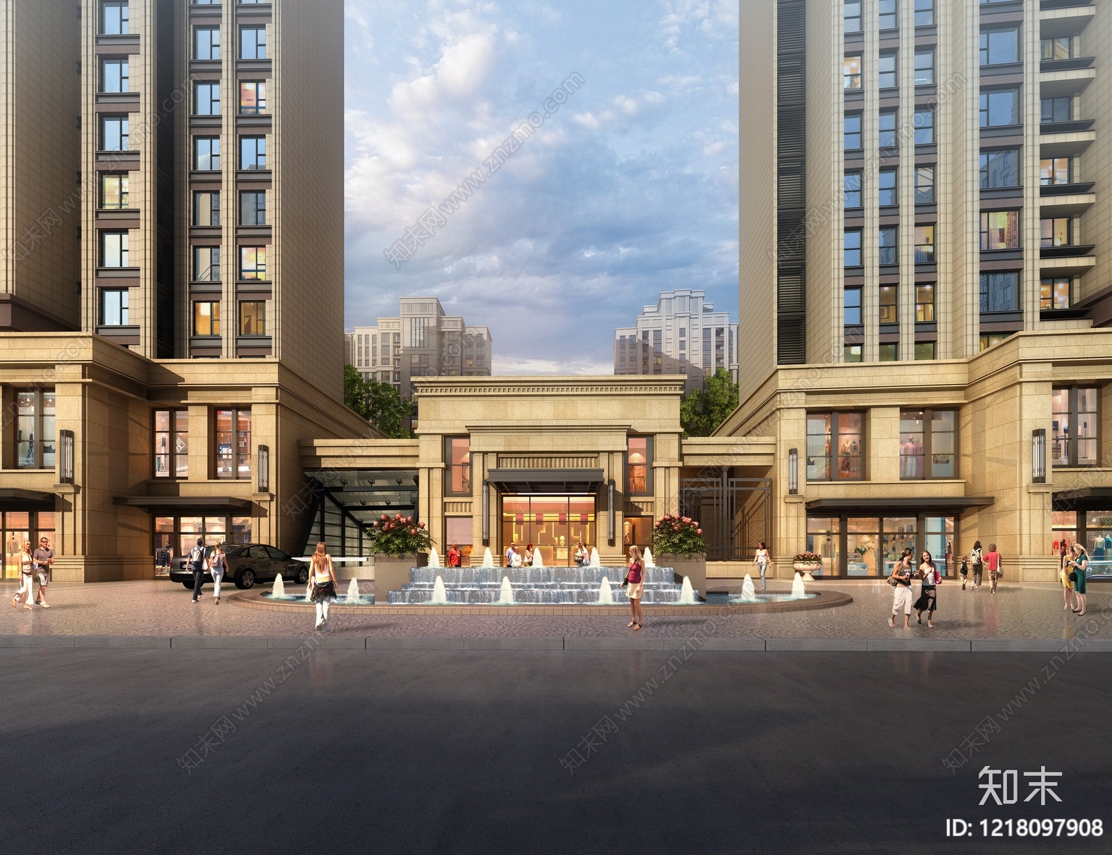 新古典主义小高层住宅楼3D模型下载【ID:1218097908】