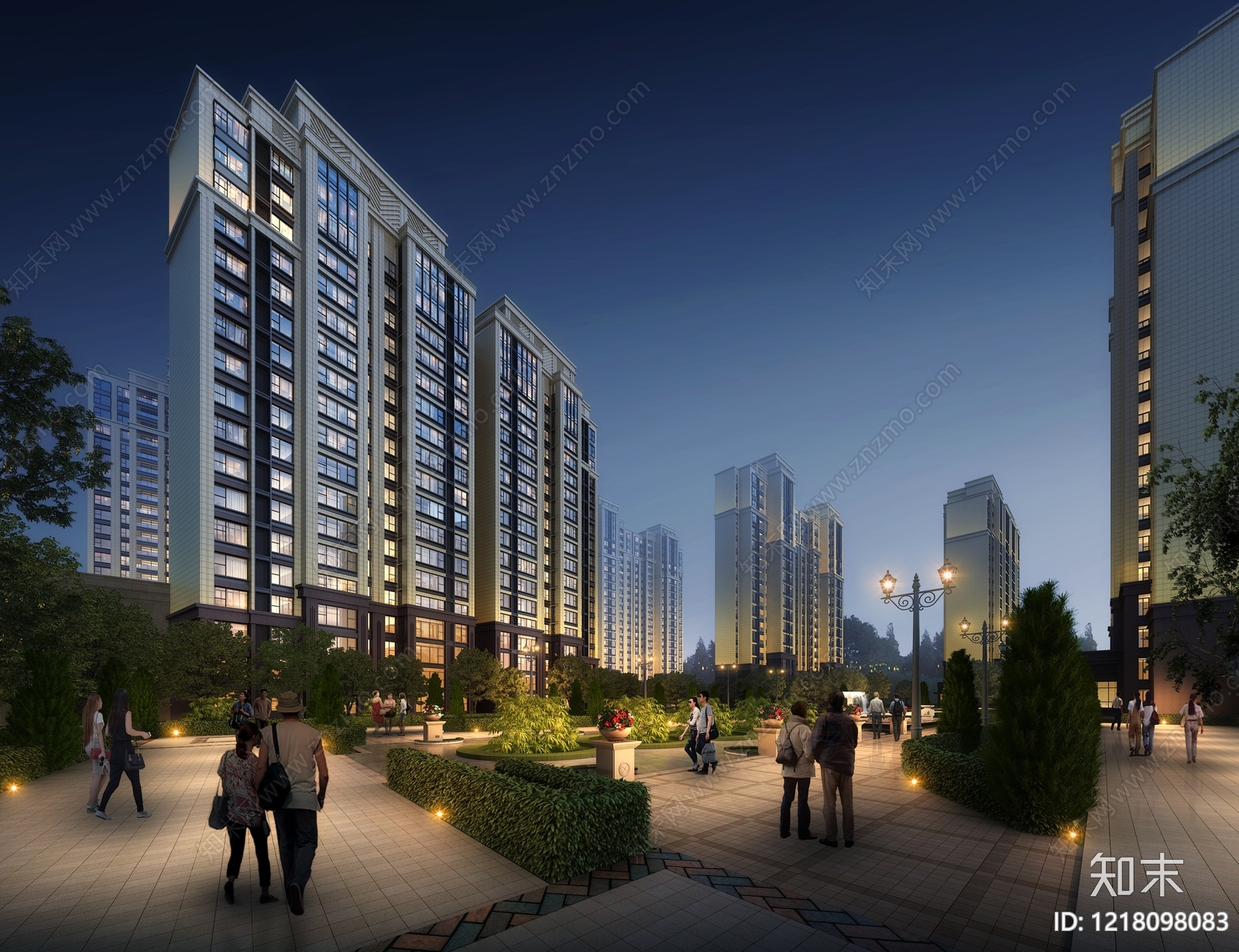 现代主义小高层住宅楼3D模型下载【ID:1218098083】