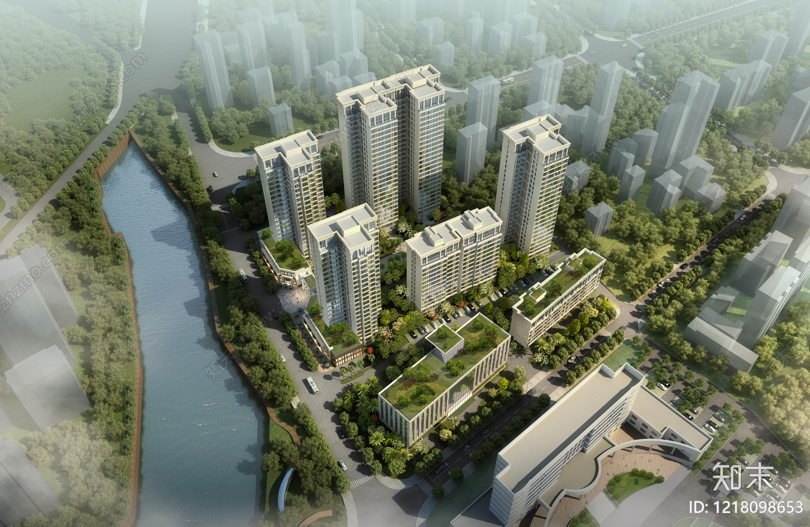 现代主义人才公寓3D模型下载【ID:1218098653】