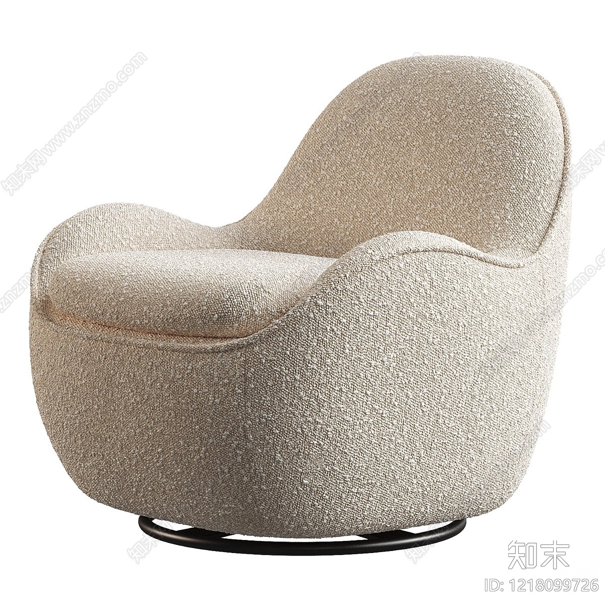 奶油风单人沙发3D模型下载【ID:1218099726】
