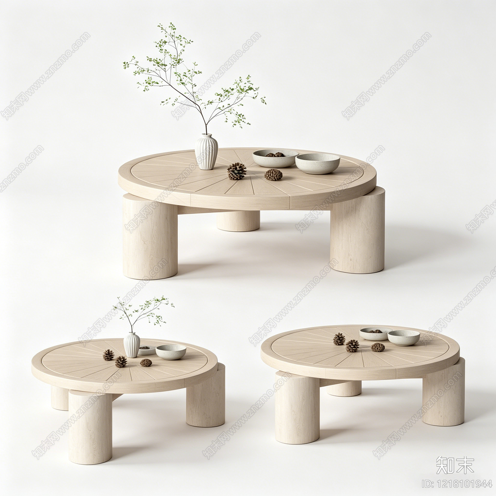 原木风茶几3D模型下载【ID:1218101944】