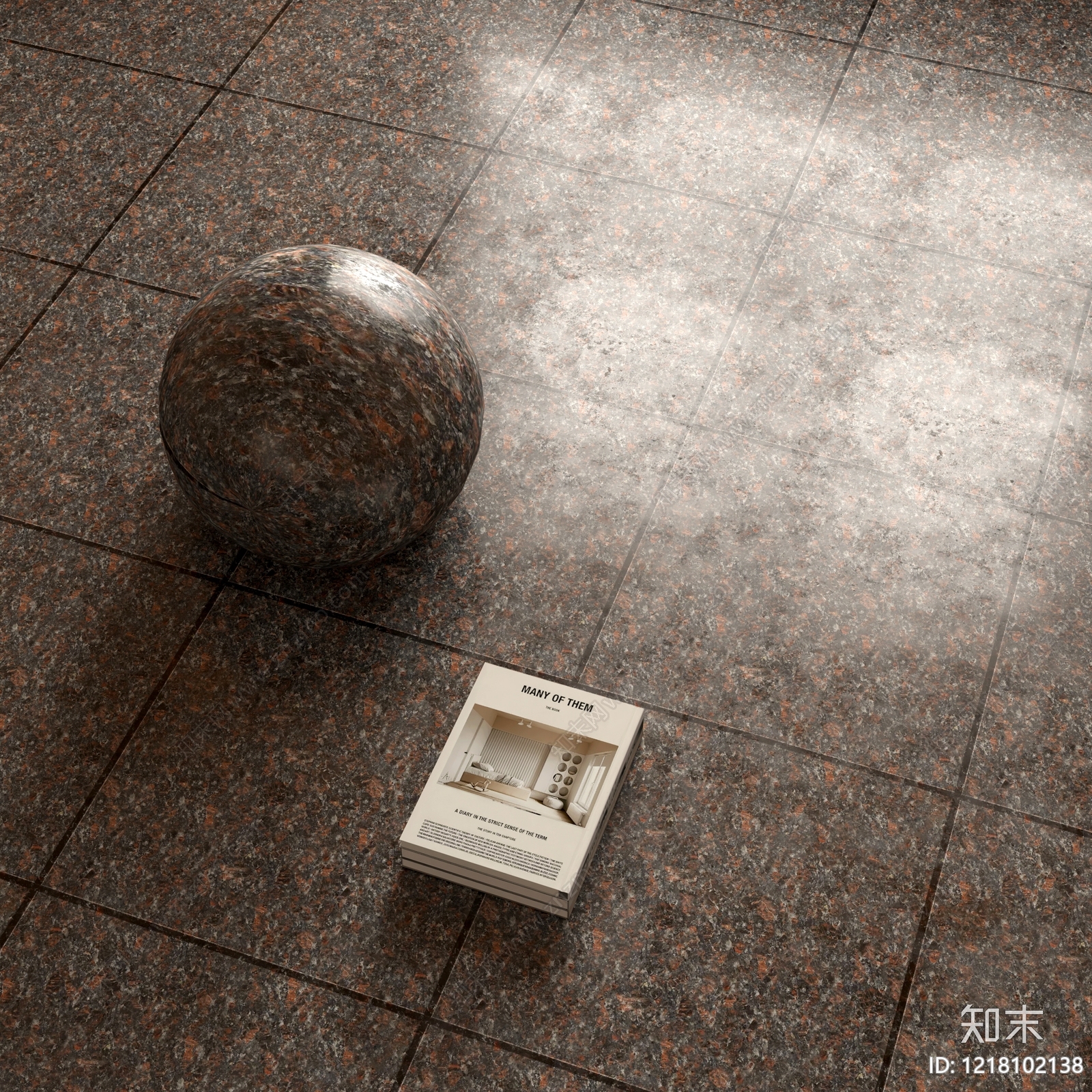 现代简约瓷砖展厅3D模型渲染效果图