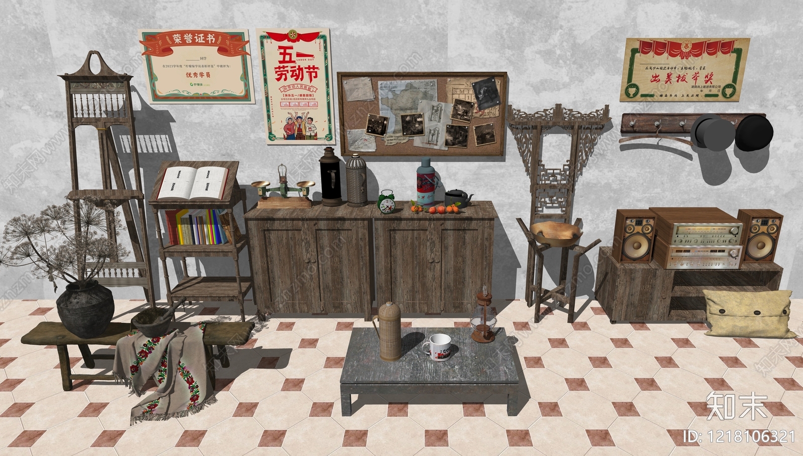 复古家具展厅SU模型草图